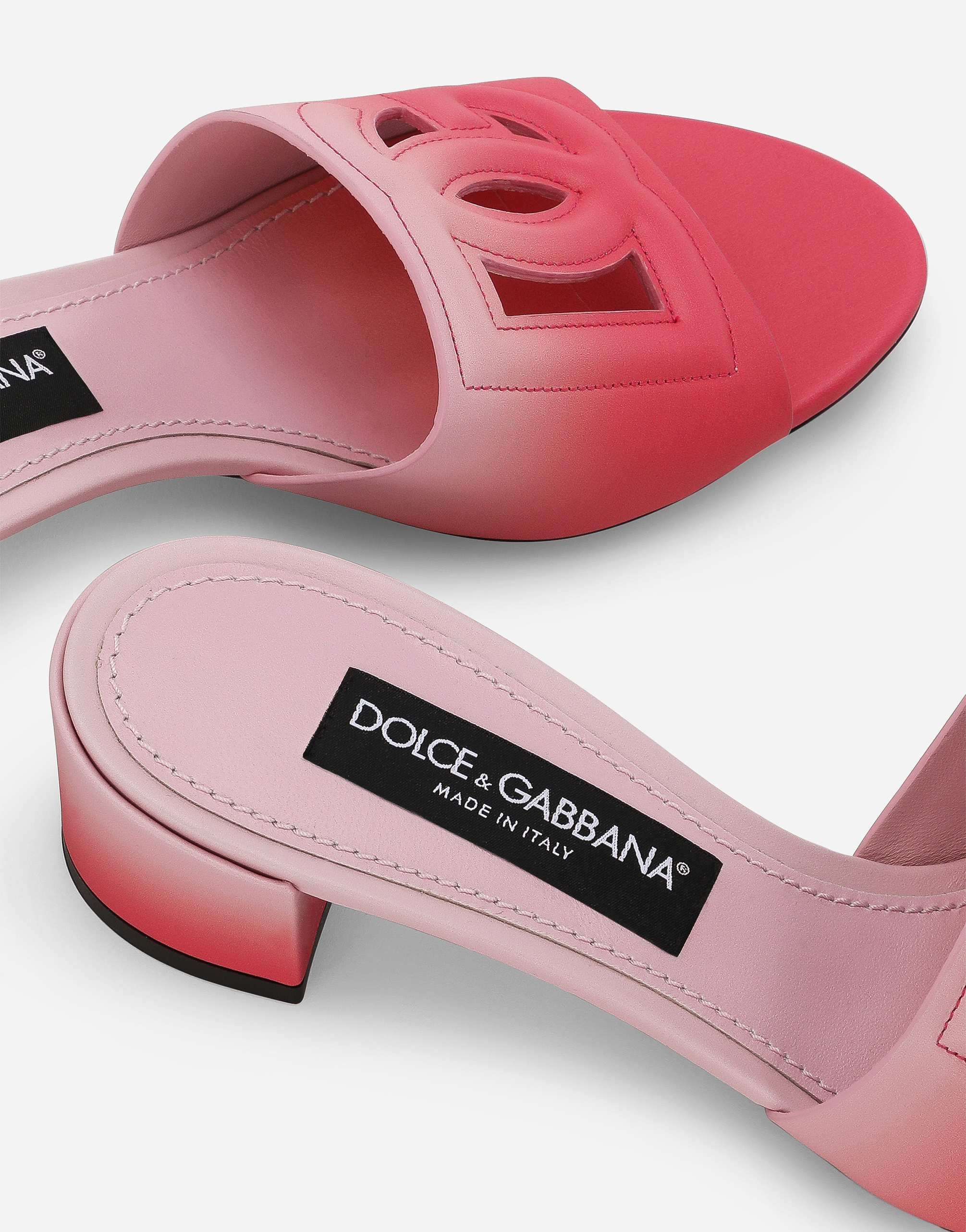 Shop Dolce & Gabbana Calfskin Mules In Pink