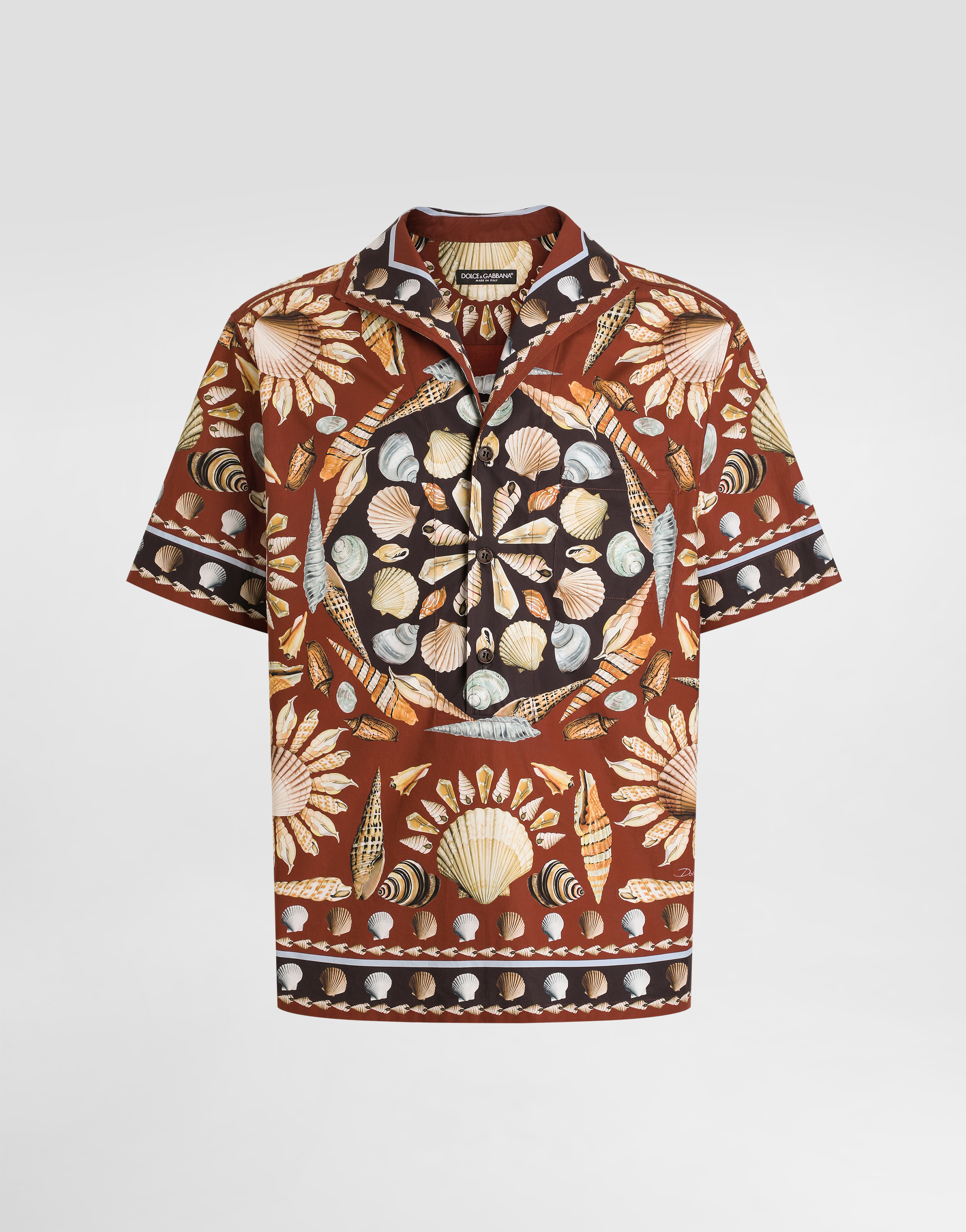 Printe popeline oversized shirt