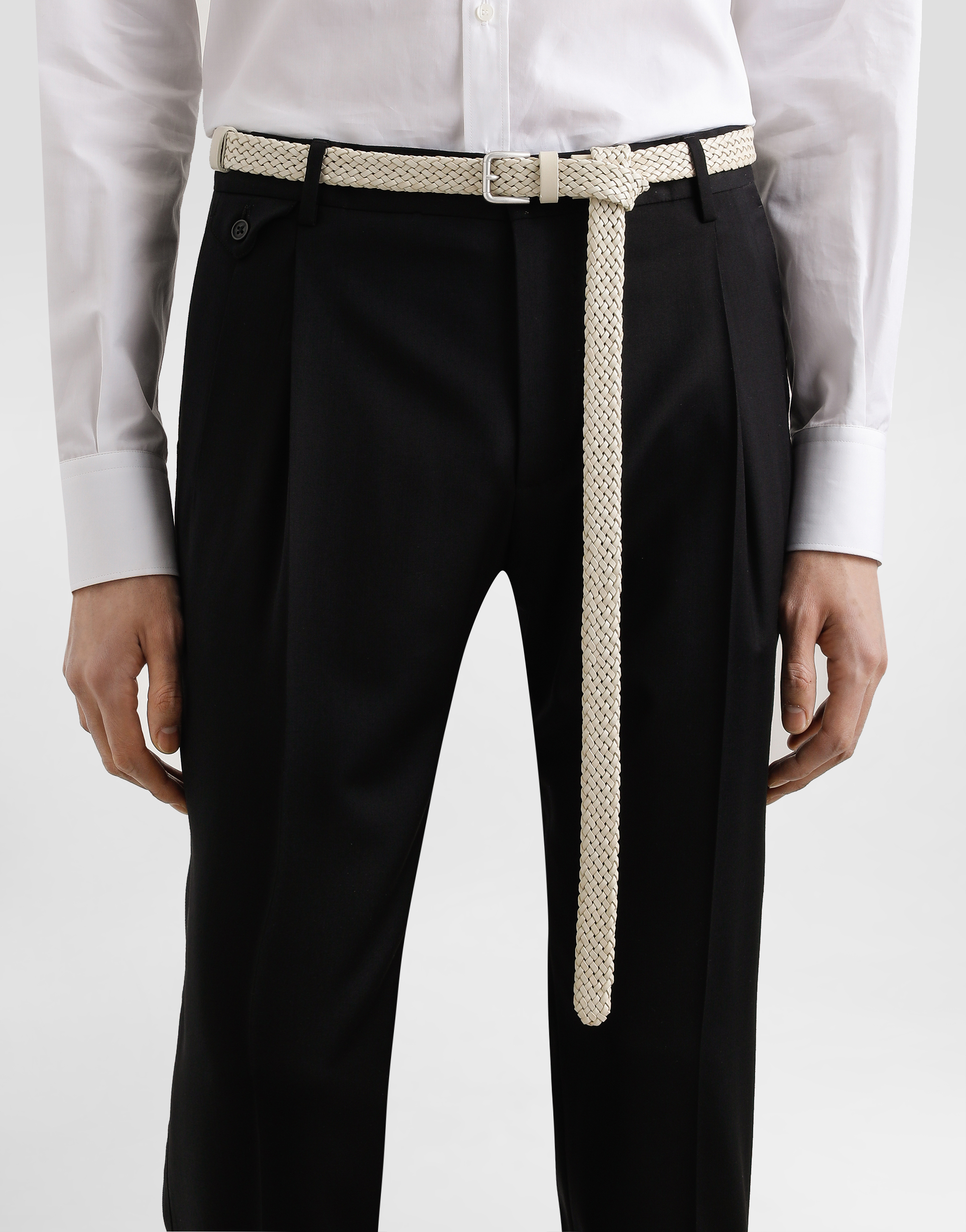 Dolce & Gabbana Calfskin Belt In White