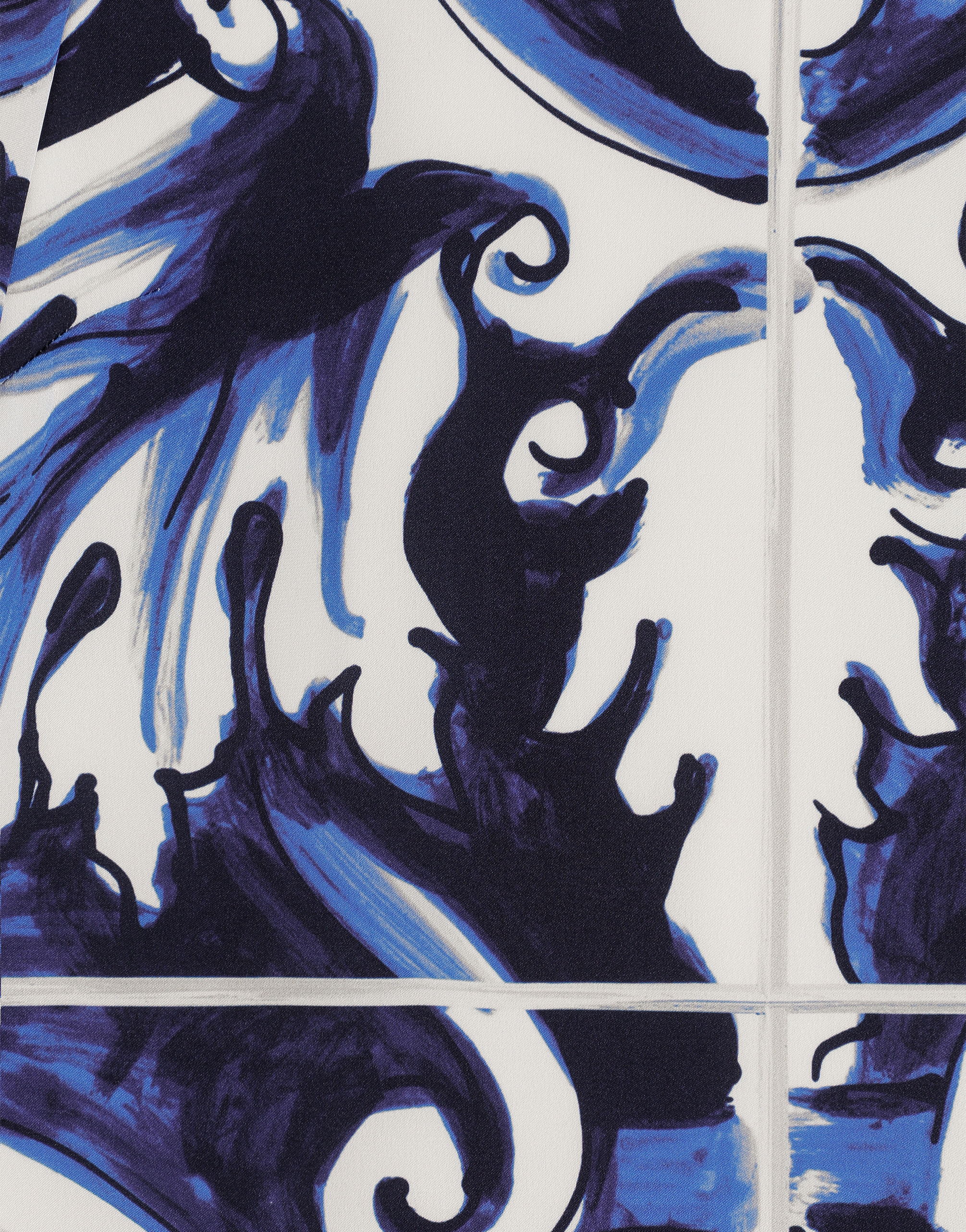 Majolica-print charmeuse dress