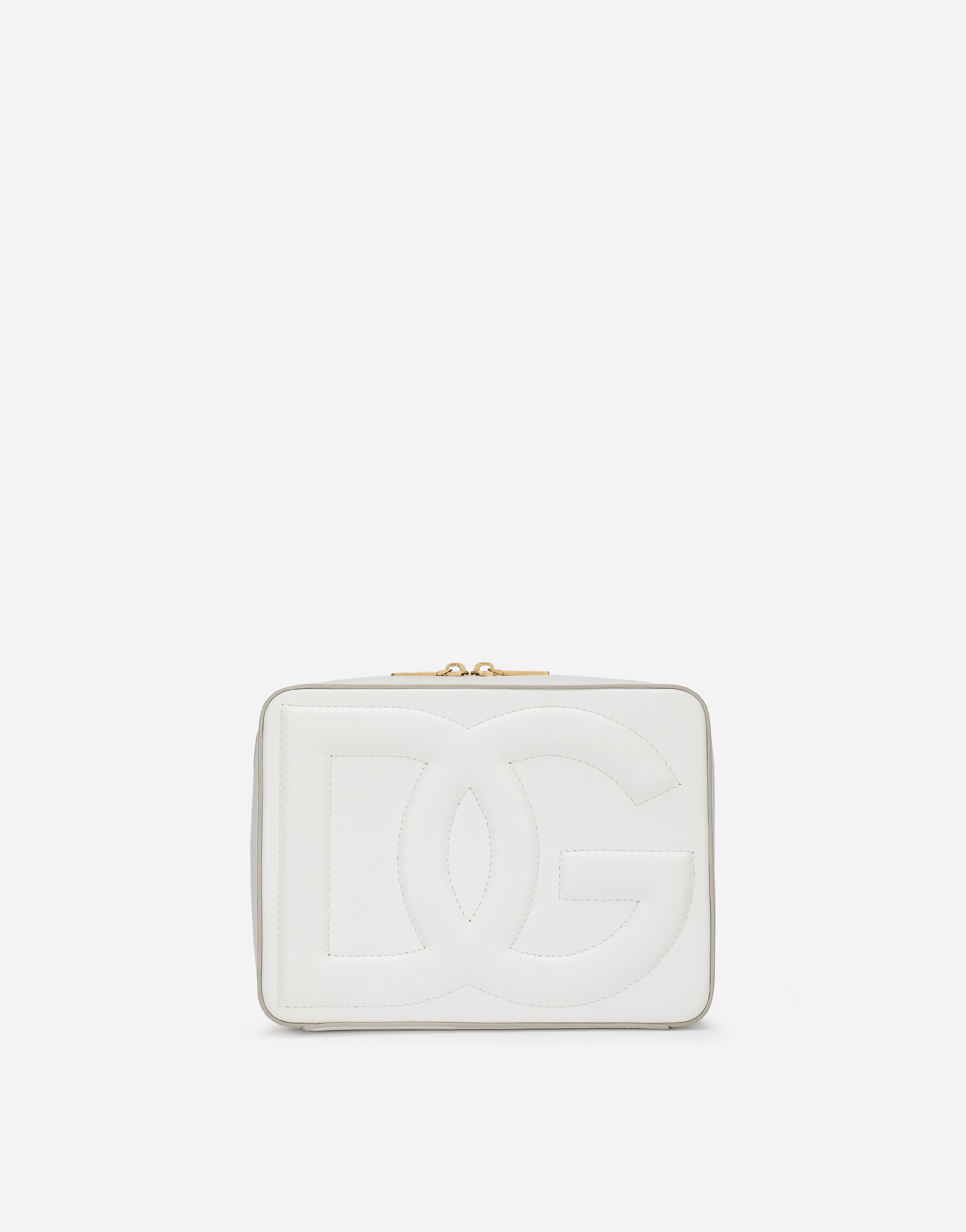 Dolce & Gabbana Medium Calfskin Camera Bag With Logo In White