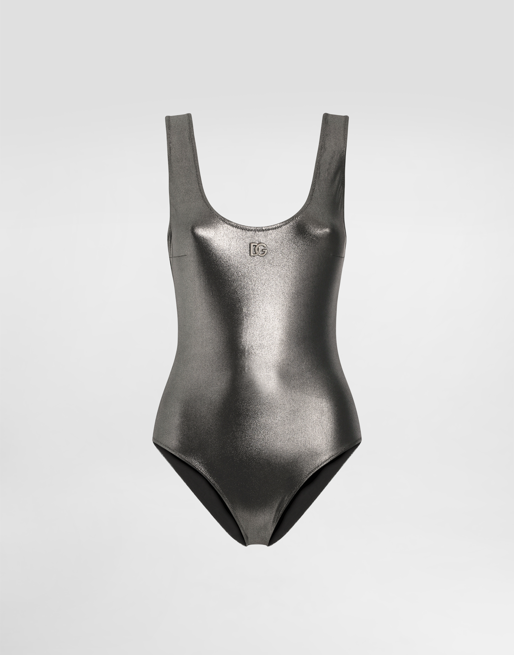 KIM DOLCE&GABBANA Foiled racer-style swimsuit