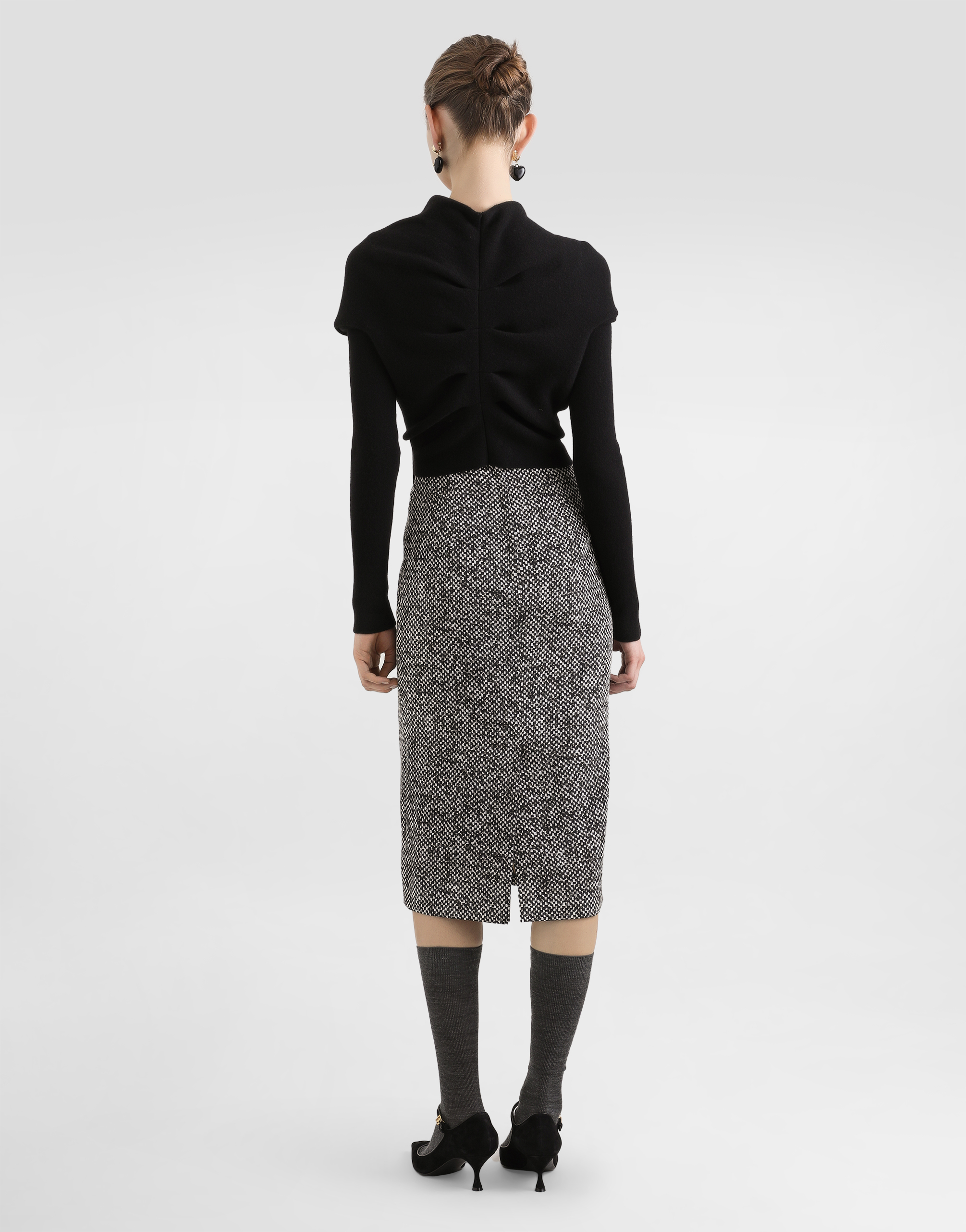Dolce & Gabbana Heavy Crêpe Dress With Damier Print In Multi