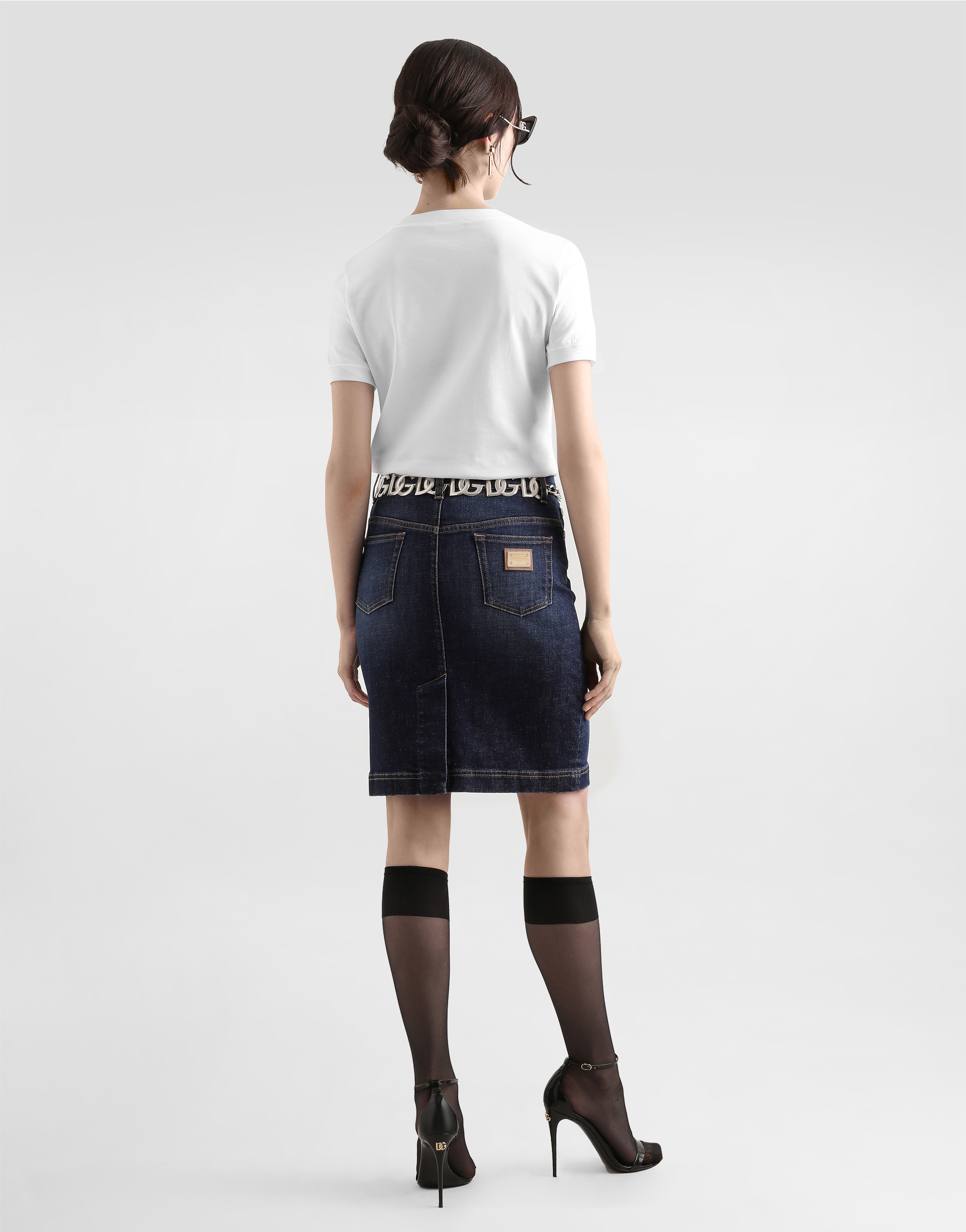 Dolce & Gabbana Jersey T-shirt With Dg Logo Embroidery In White