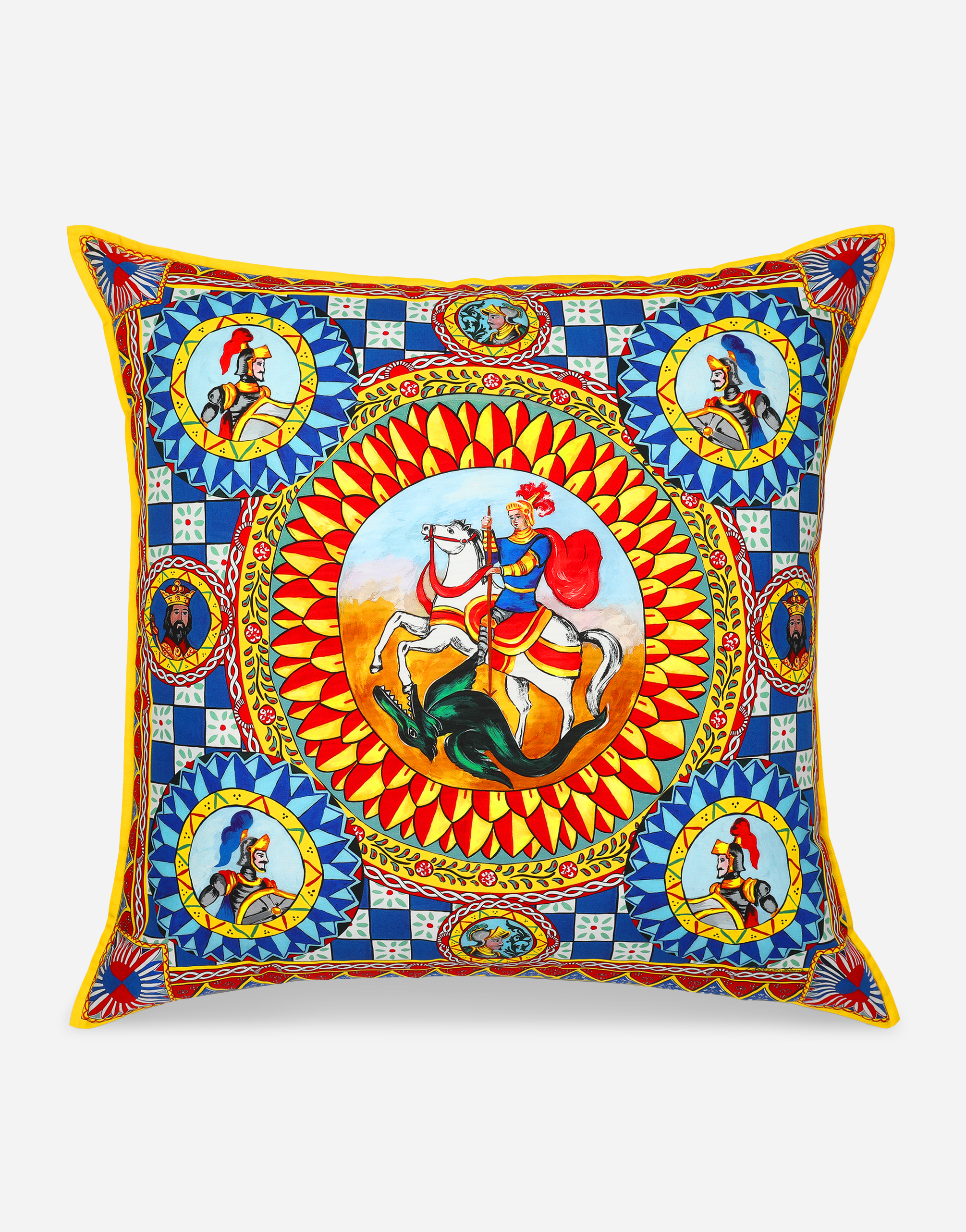 Dolce & Gabbana Canvas Cushion Extra Large In Multicolor