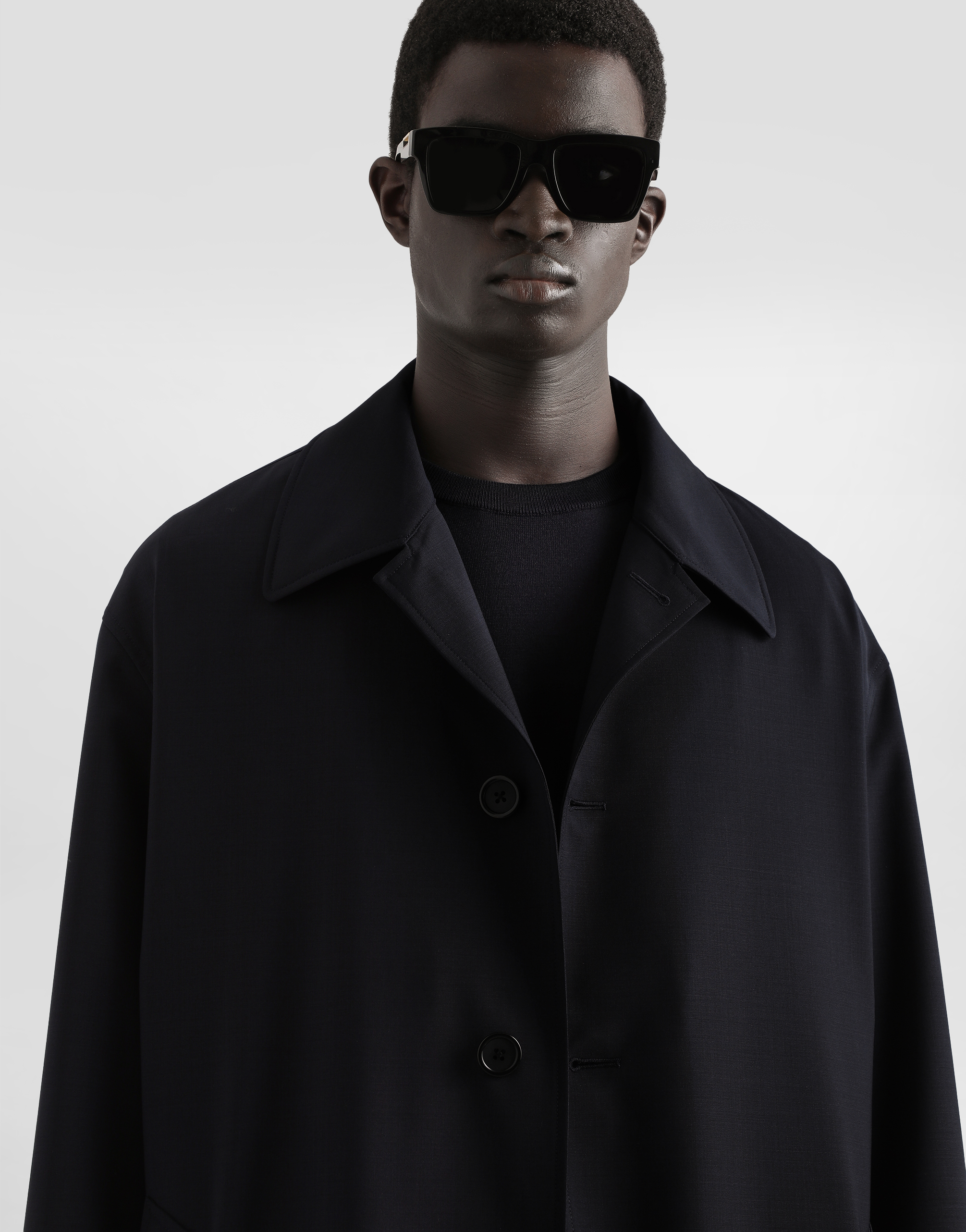 Dolce & Gabbana Wool Single-breasted Coat In Blue