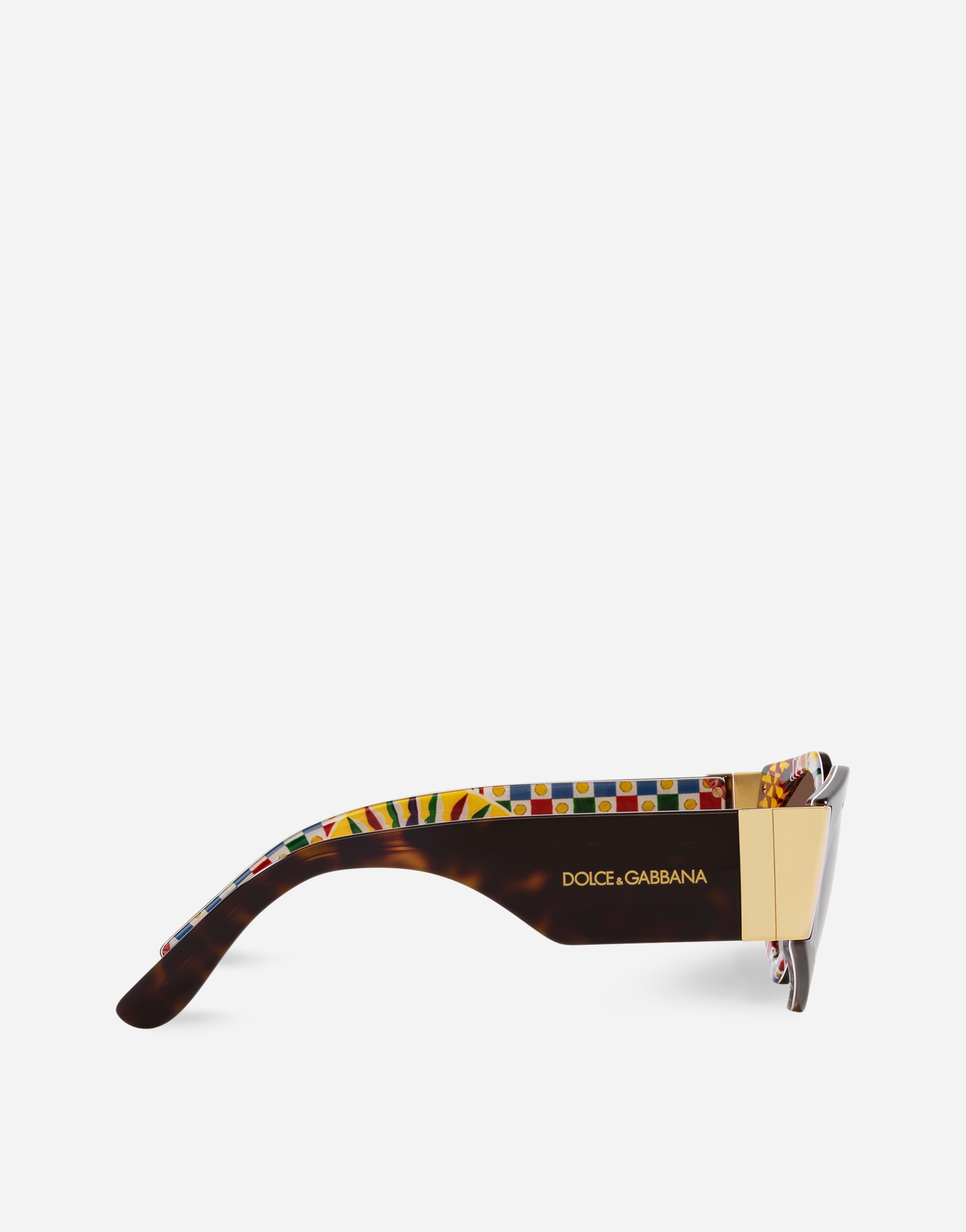 DOLCE & GABBANA HALF PRINT SUNGLASSES