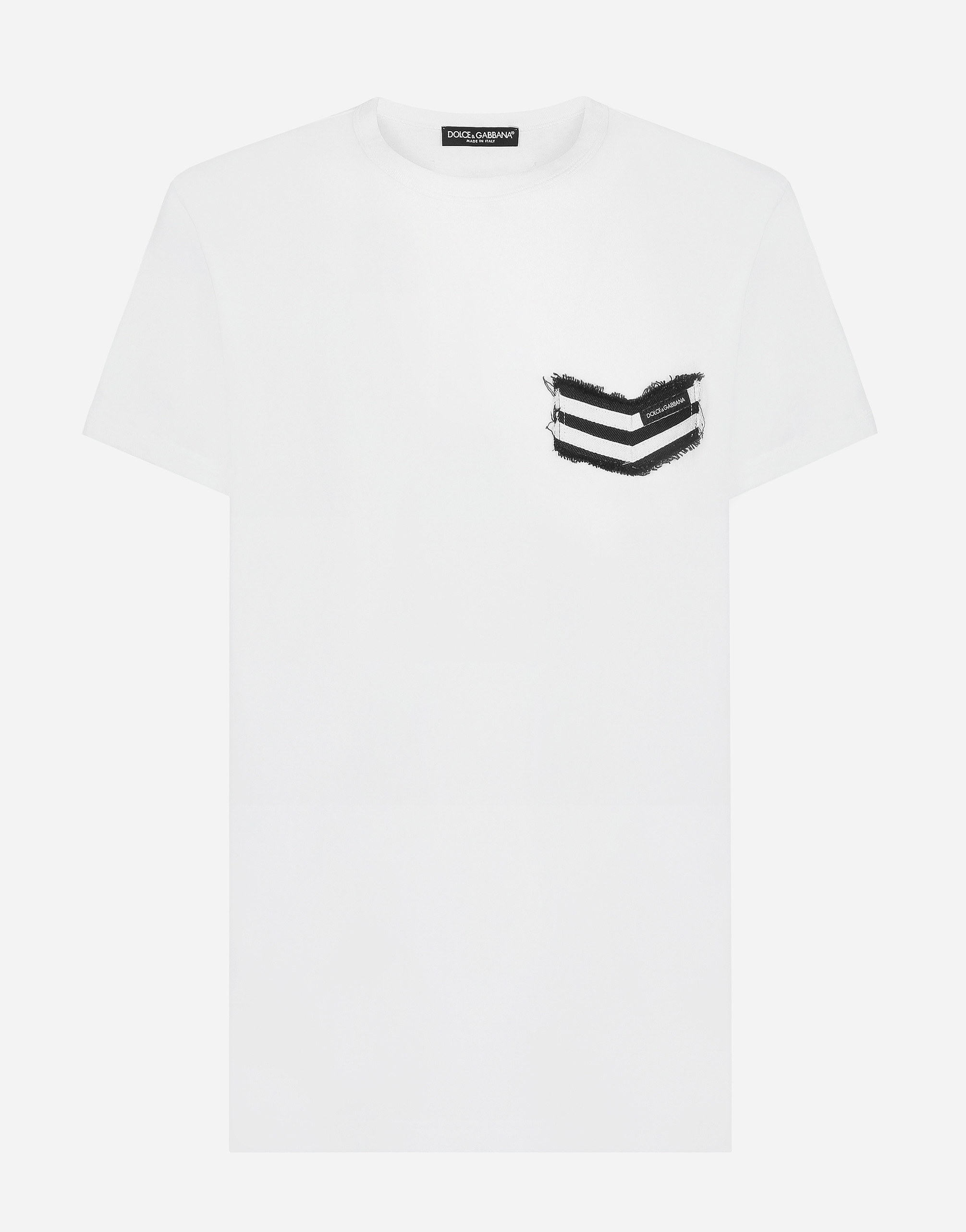 【Dolce & Gabbana】DGパッチ付きコットンラウンドネックTシャツ Dolce & Gabbana】DGパッチ付きコットンラウンドネックTシャツ