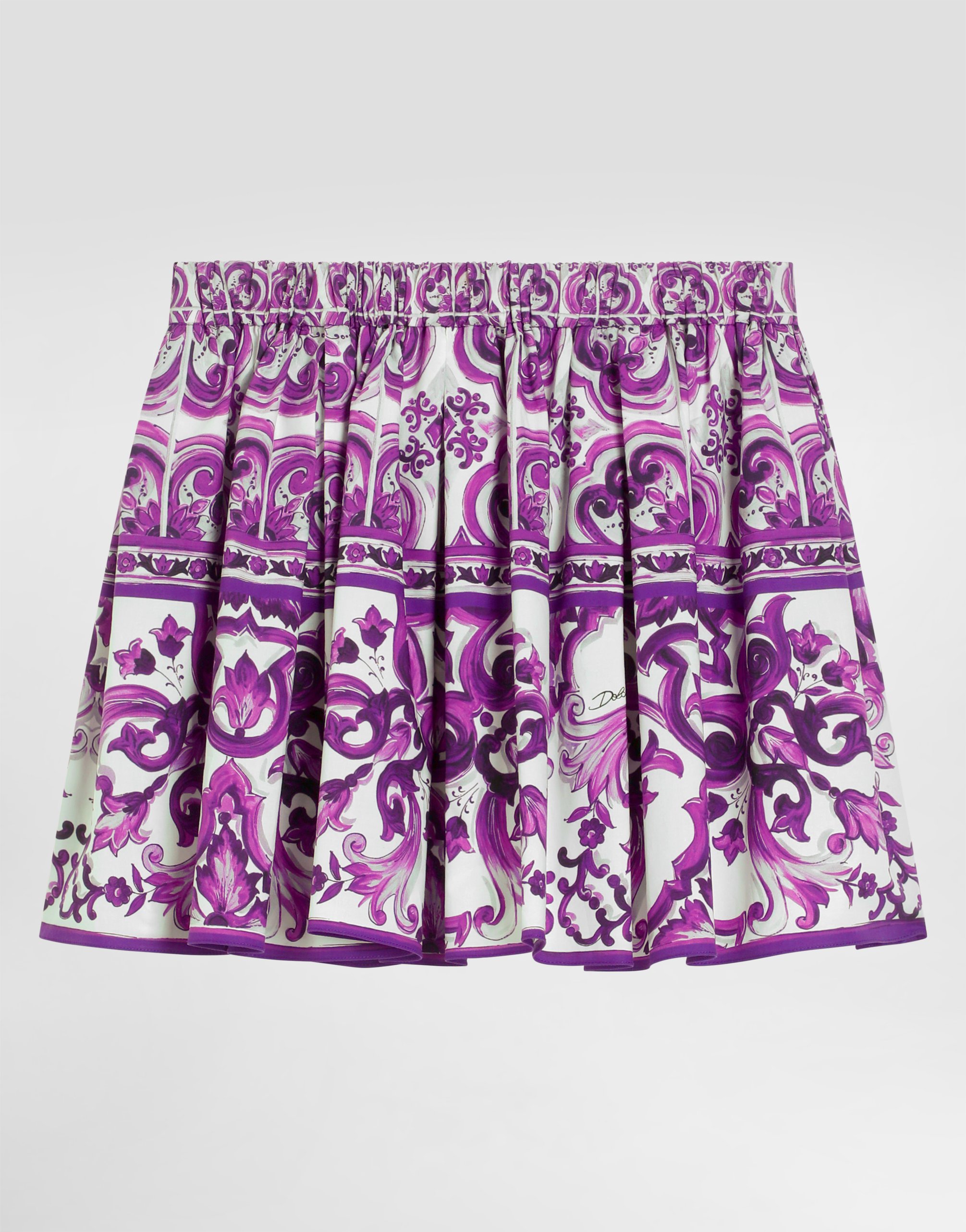 Dolce & Gabbana Majolica-print Cotton Skirt - Woman Trousers And Skirts Multicolor 6 Years
