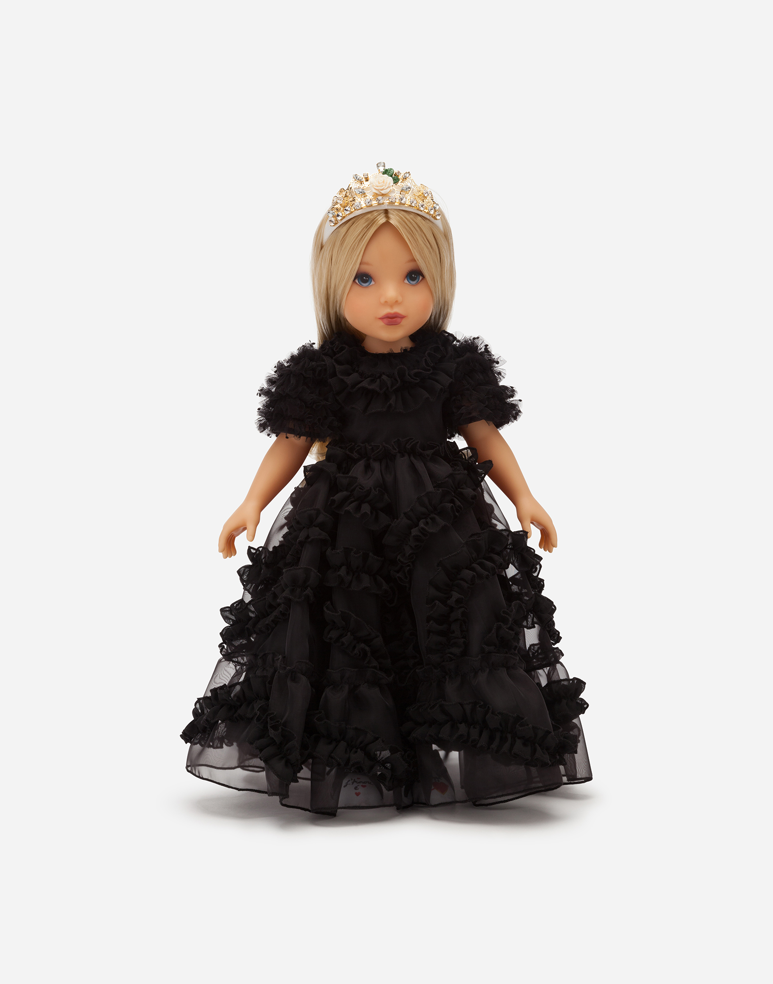 Dolce Gabbana Kids' Doll With Organza Dress In Multi-colored