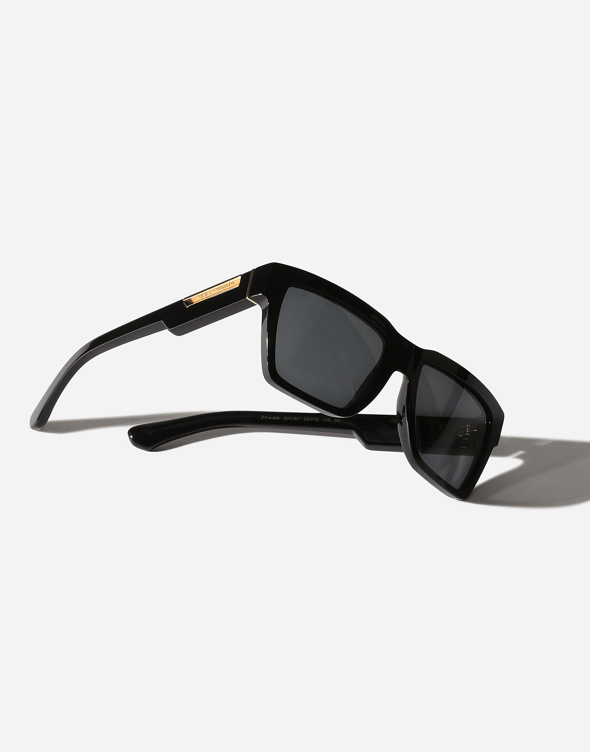 Shop Dolce & Gabbana Mirror Logo Sunglasses In Black