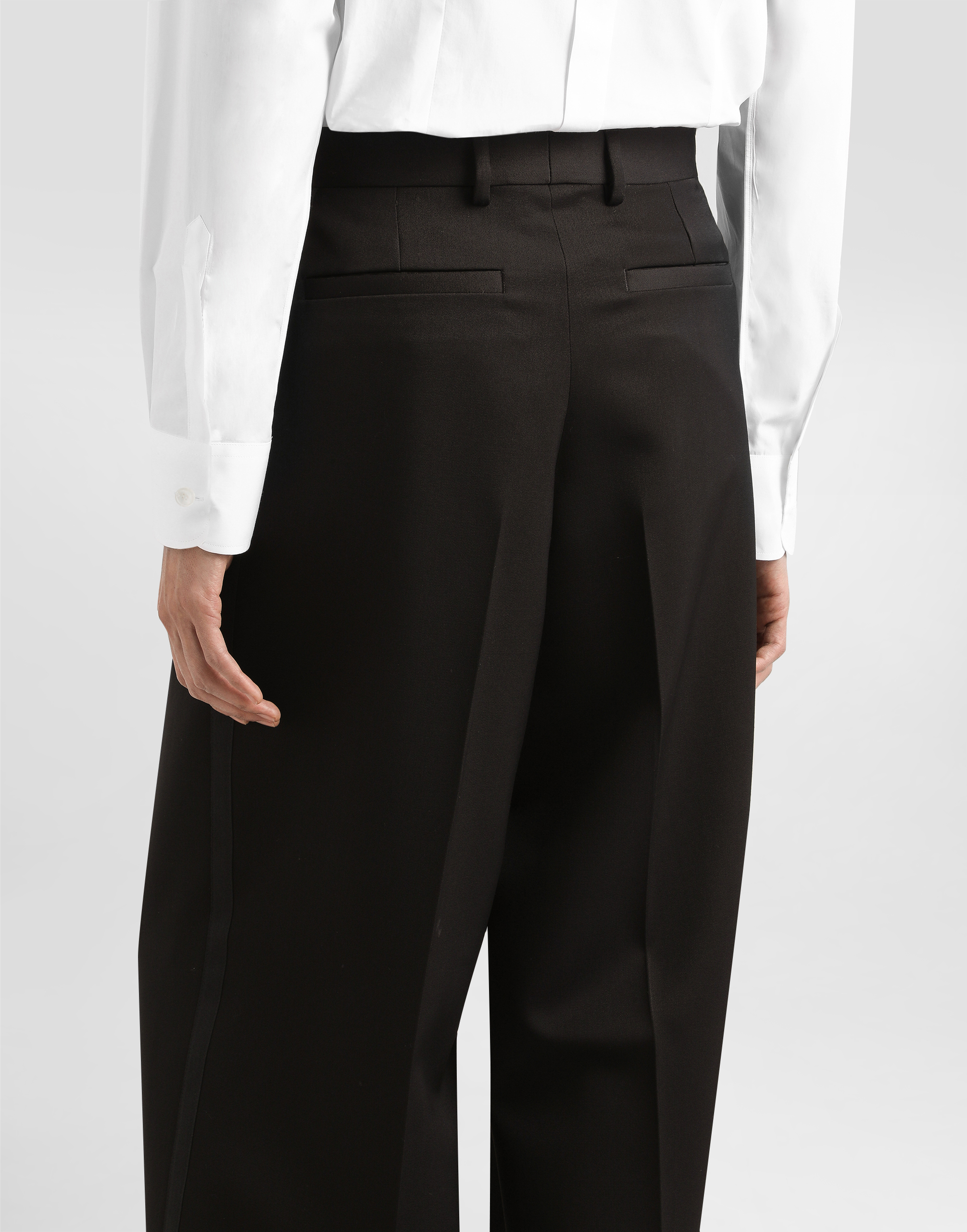 Wool gabardine trousers