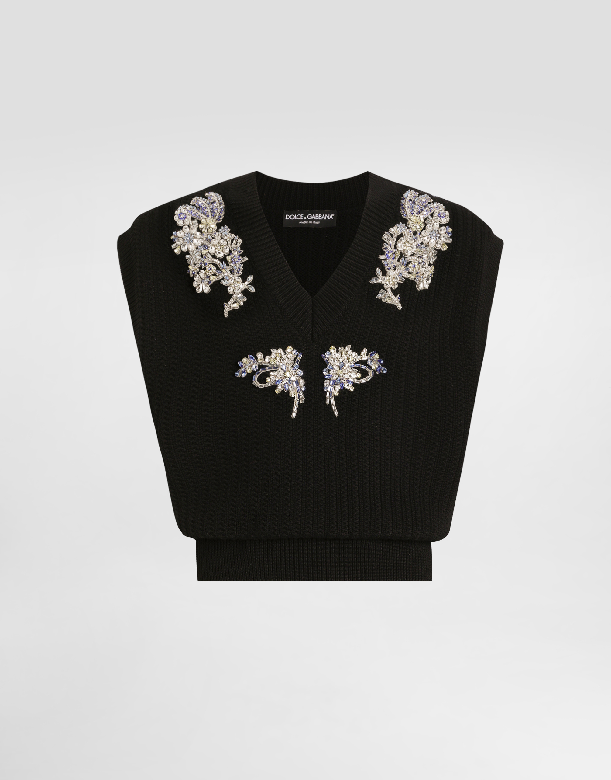 Dolce & Gabbana Cable-knit Wool Vest In Black
