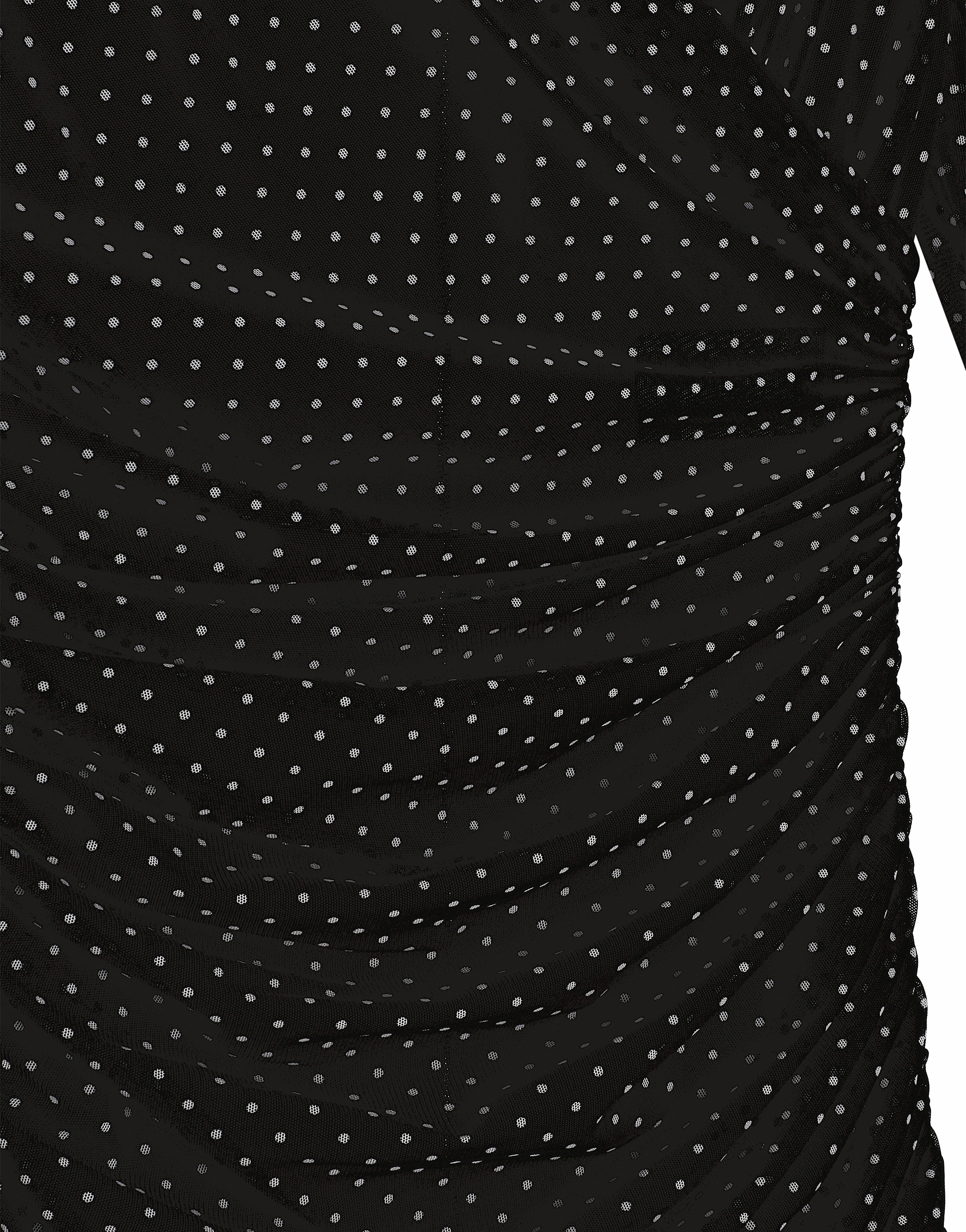 Dolce & Gabbana Tulle Calf-length Dress With Draping And Polka-dot Print In プリ
