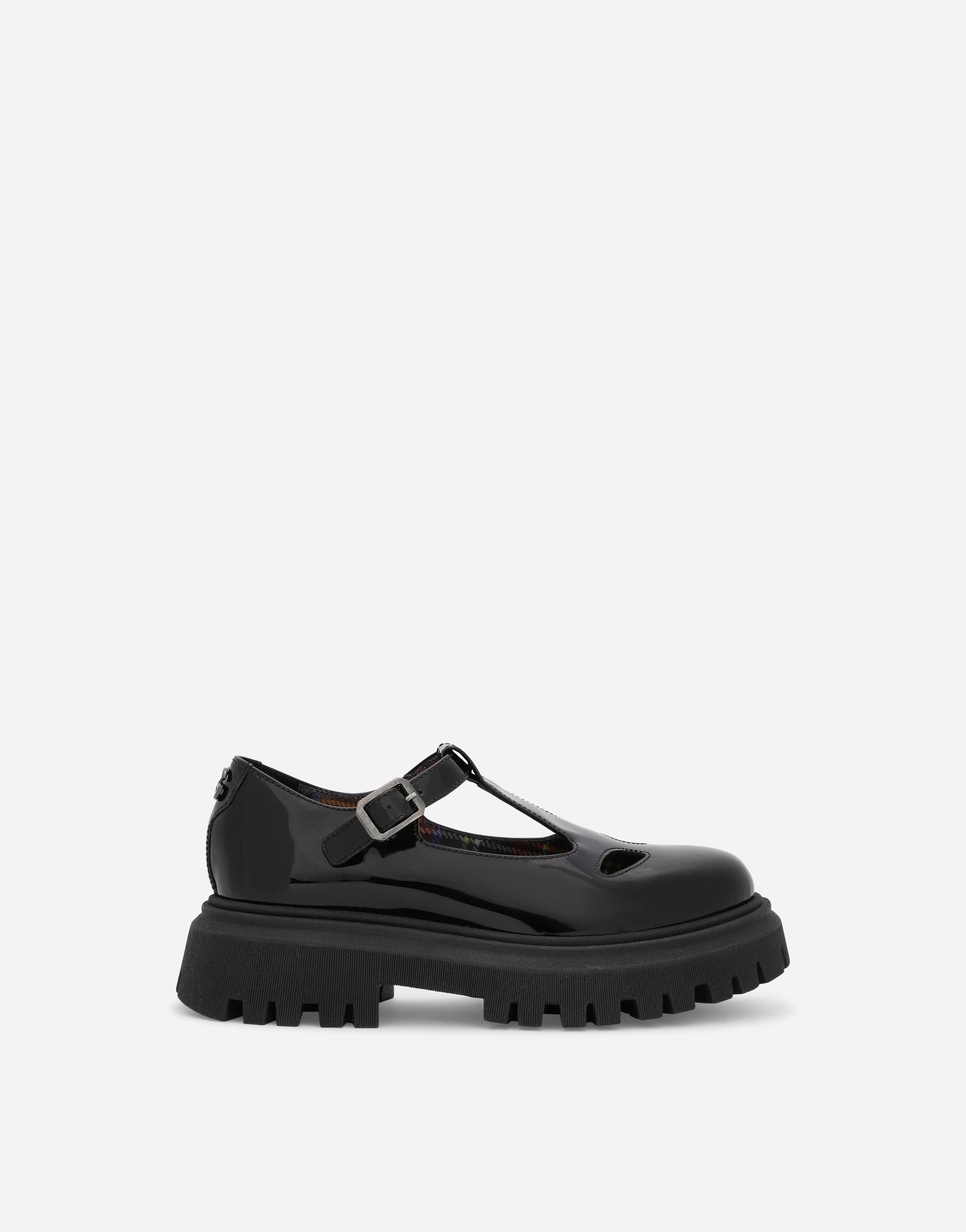 Dolce & Gabbana Kids' Two-hole Patent Leather Ballet Flats In Black