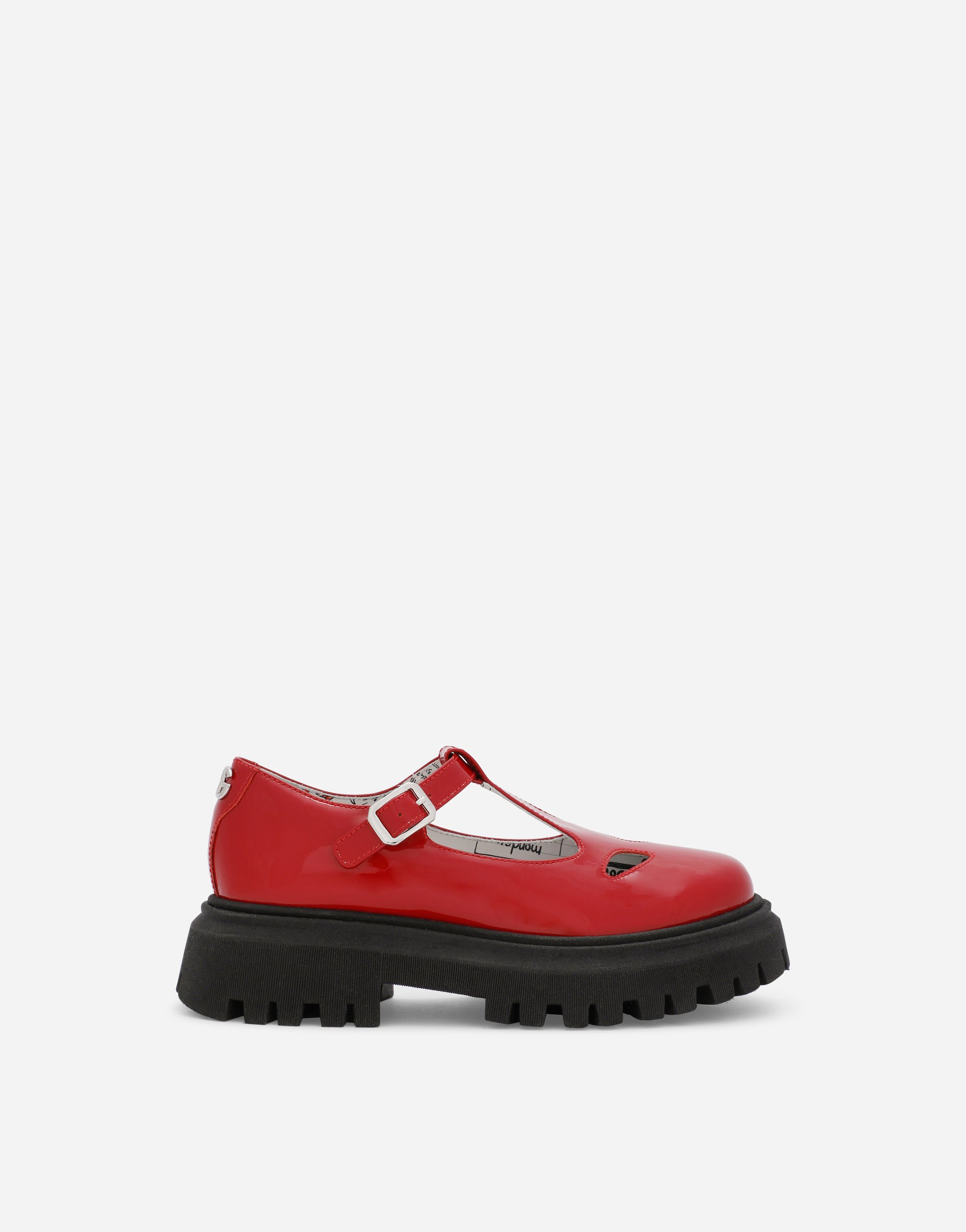 Dolce & Gabbana Kids' Two-hole Patent Leather Ballet Flats In Red