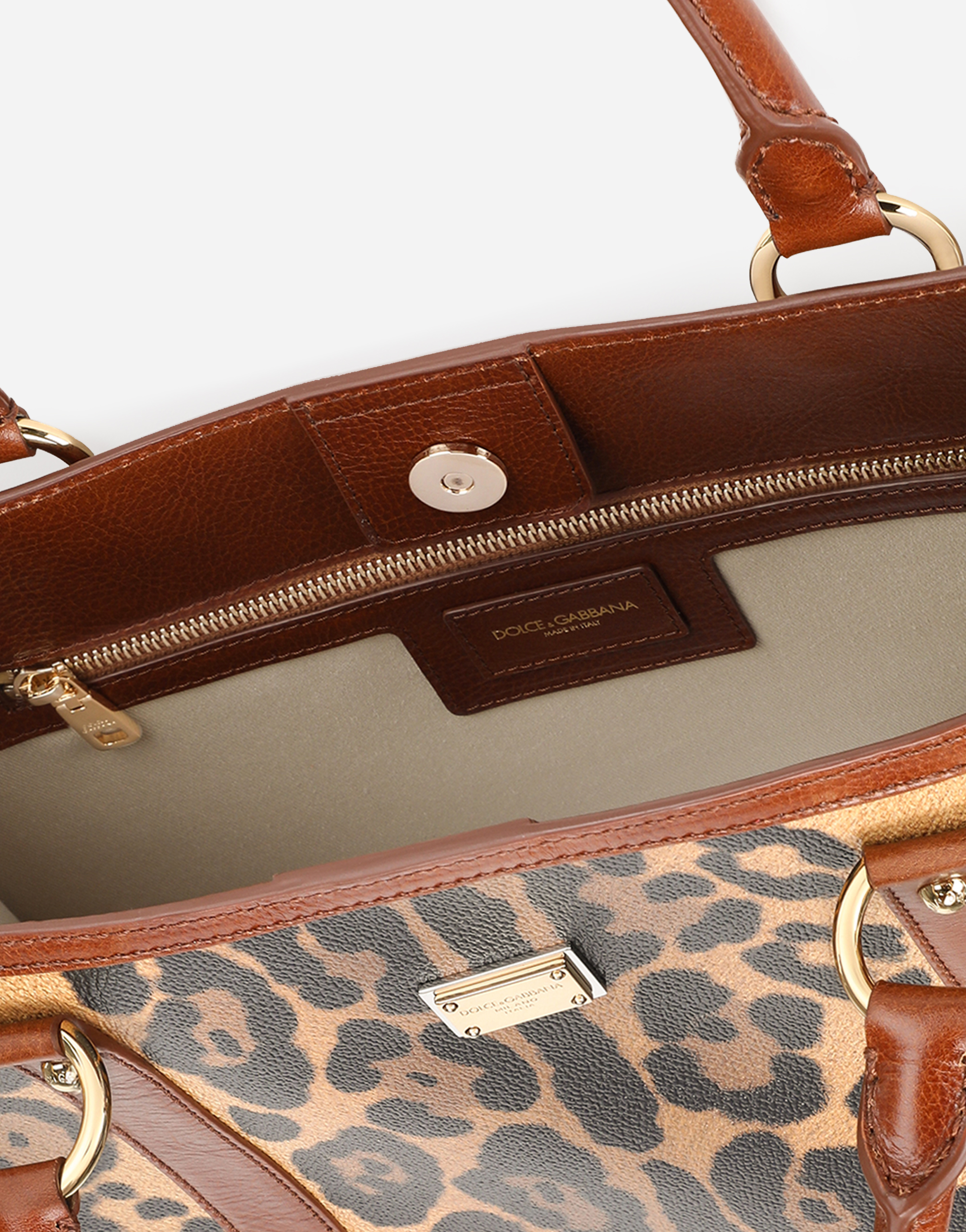 Leopard-print Crespo shopper with branded plate