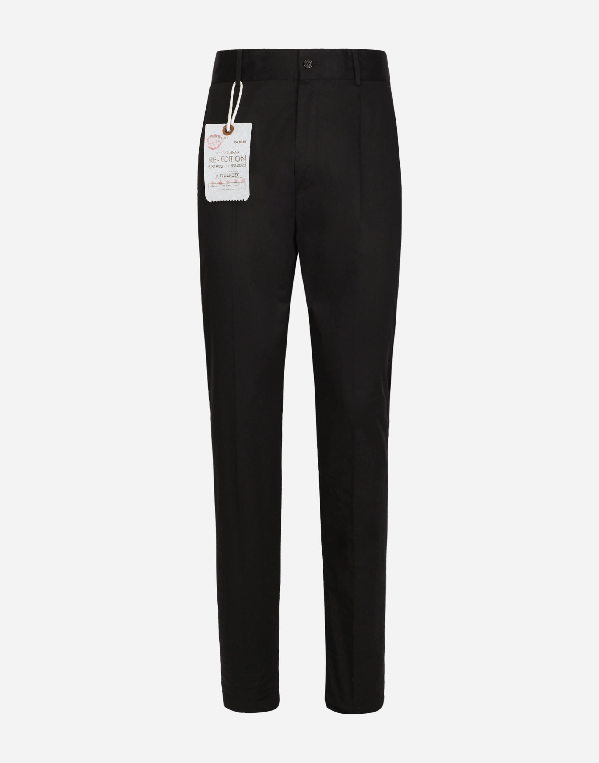 Shop Dolce & Gabbana Tailored Stretch Cotton Pants In Black