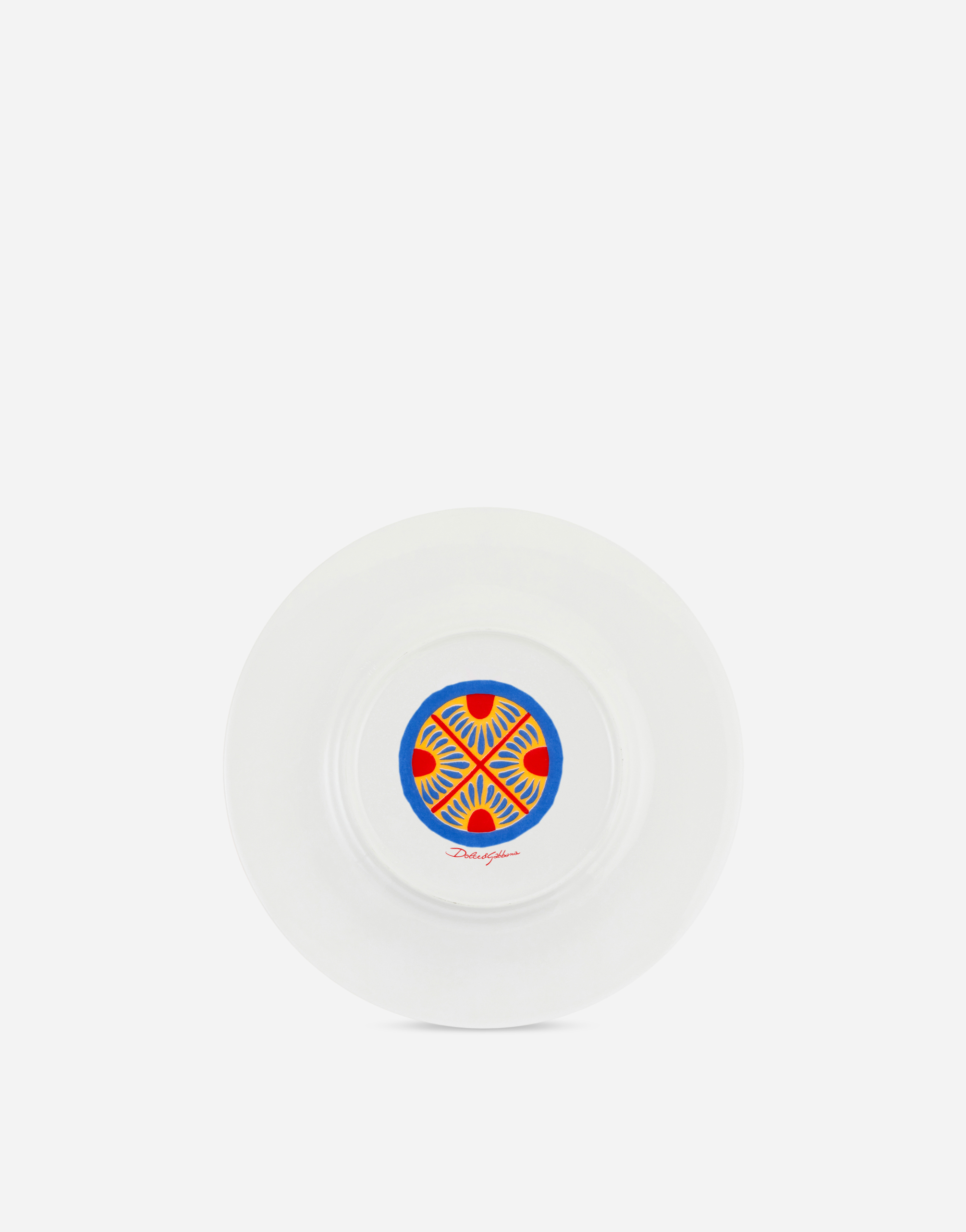 Dolce & Gabbana Set 2 Bread Plates In Fine Porcelain In Multicolor