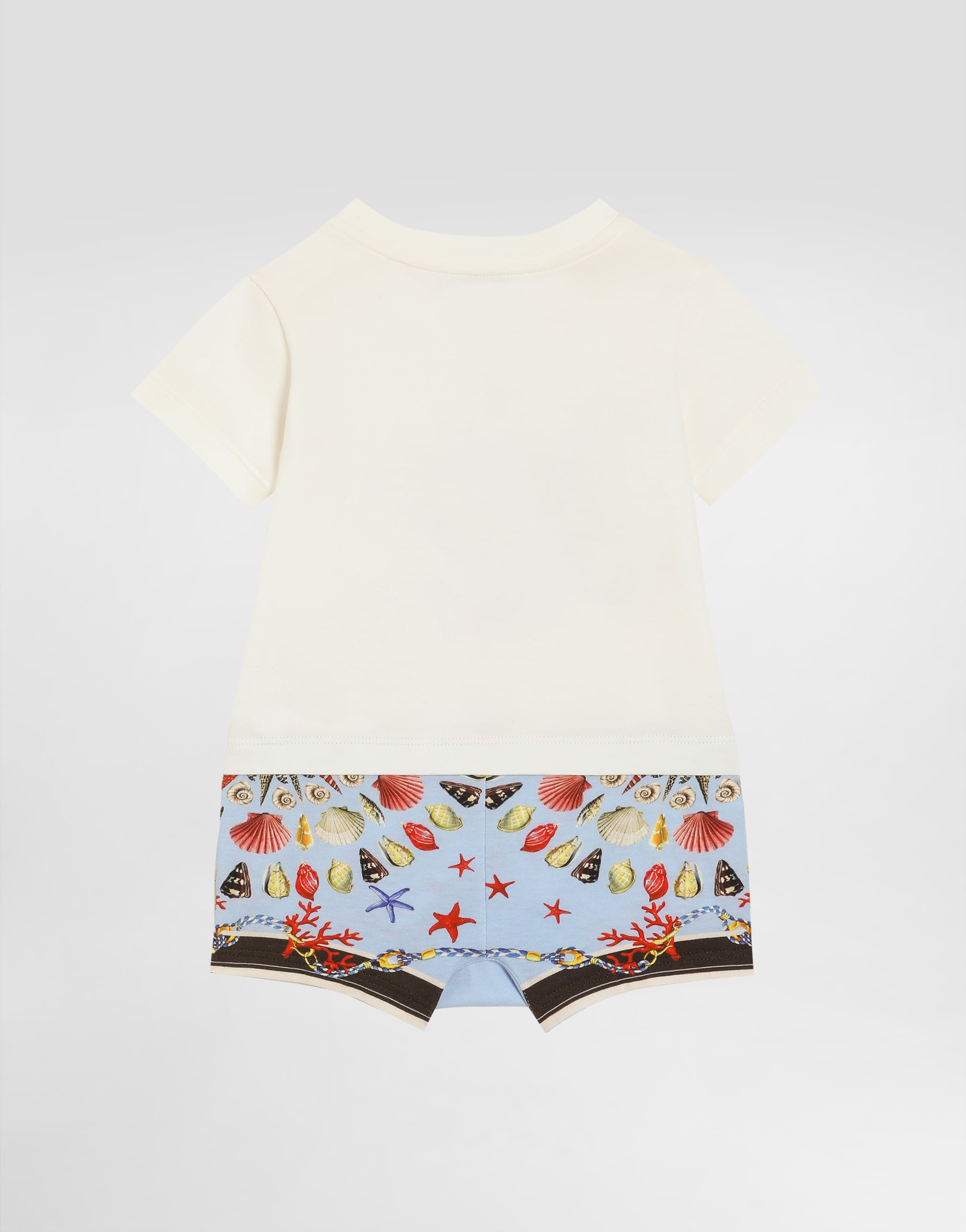 Dolce & Gabbana Shell-print Short-sleeved Jersey Romper - Mann Geschenk-set Und Body Mehrfarbig 0/3 Months 