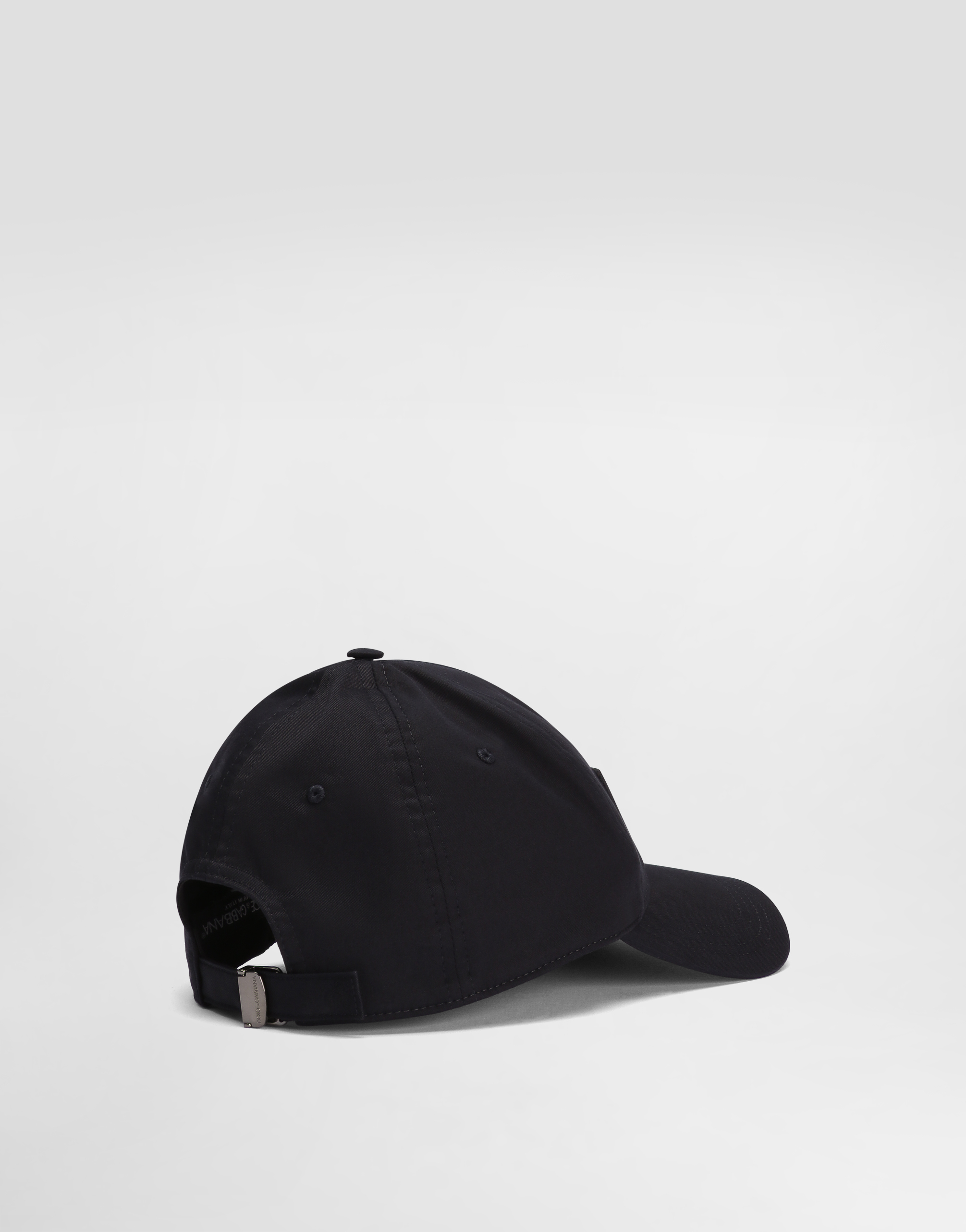 Shop Dolce & Gabbana Cotton Baseball Cap With Branded Tag In Blue