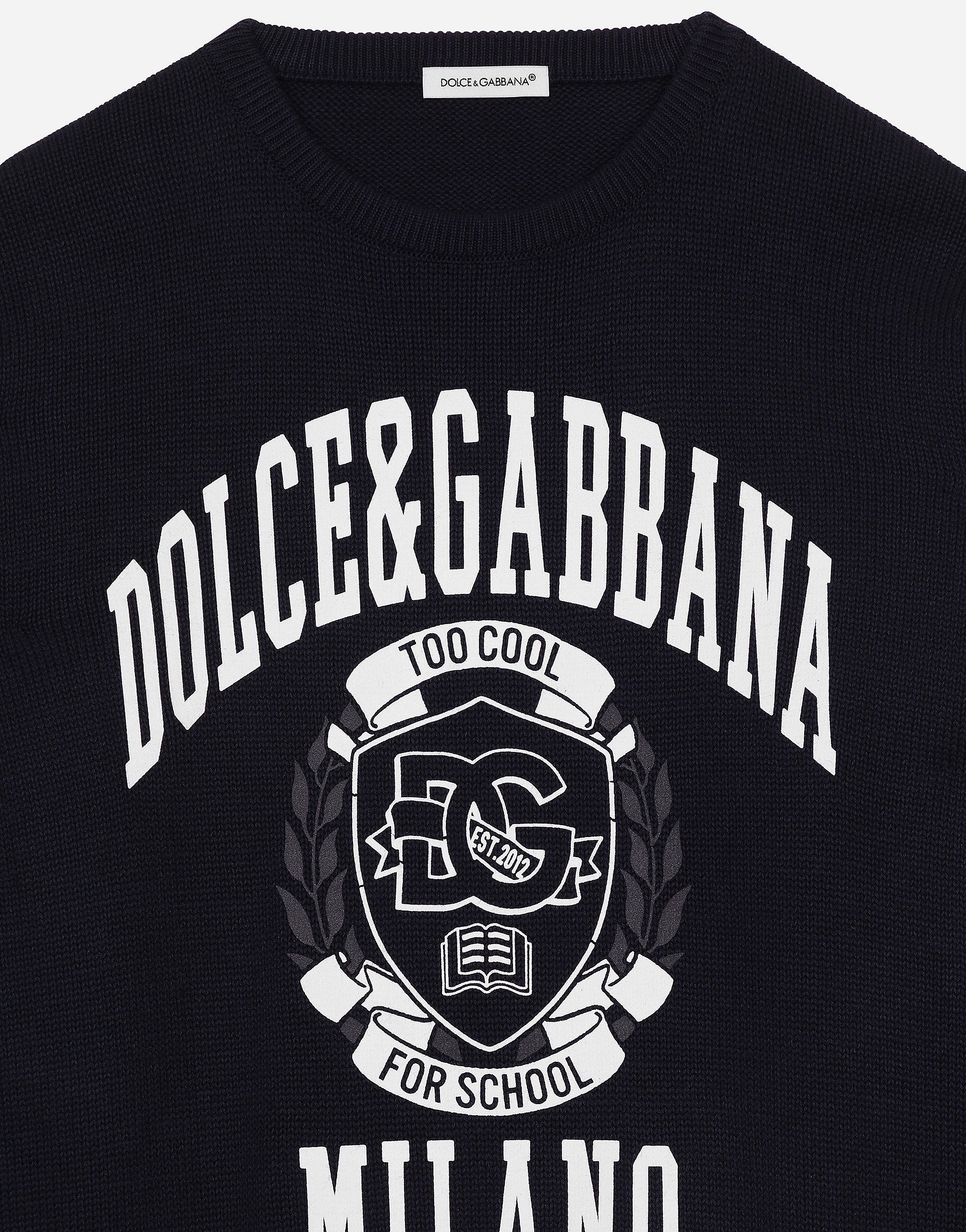 Cotton pullover with Dolce&Gabbana logo