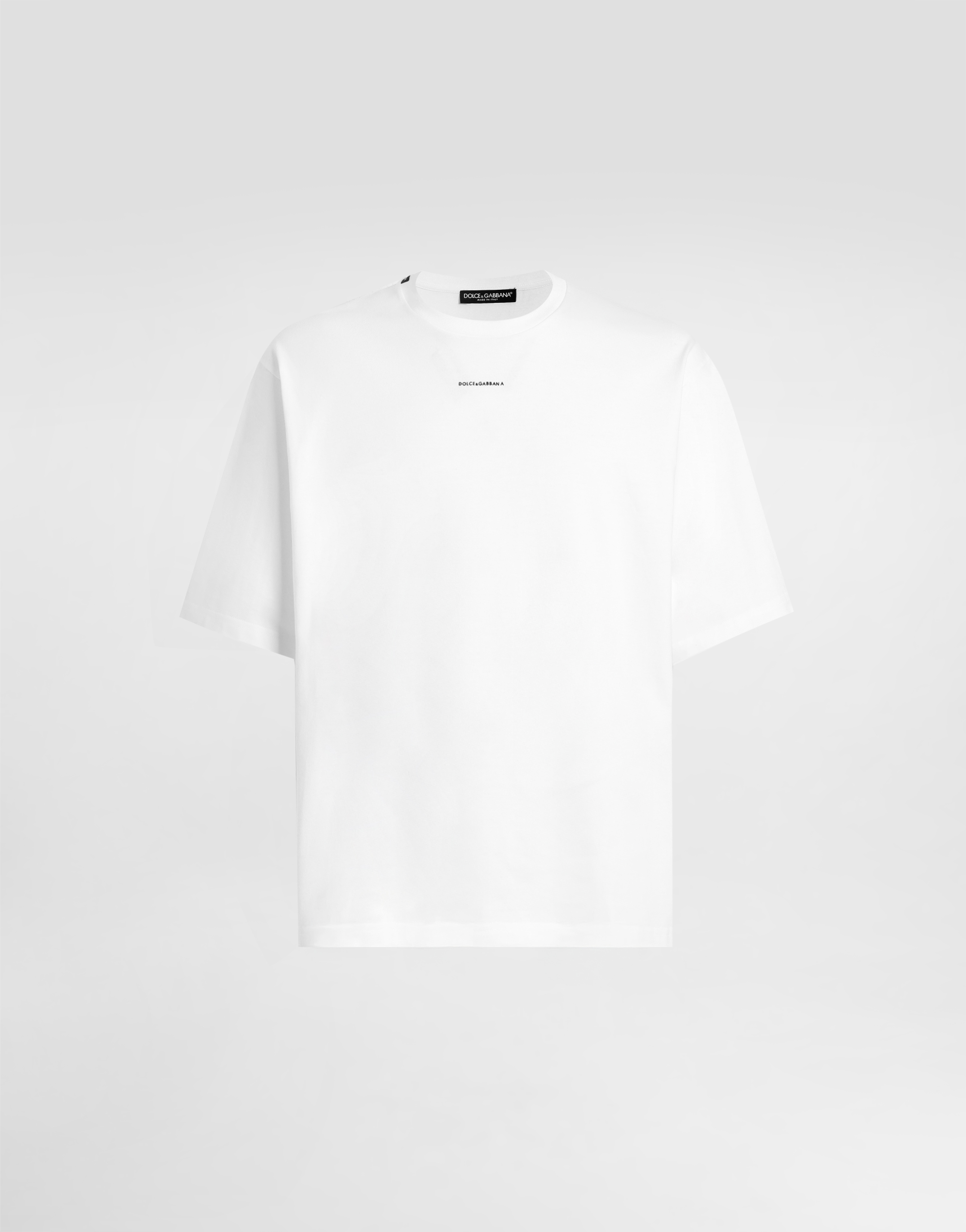 Dolce & Gabbana Men White Cotton Printed Oversized T-shirt In White