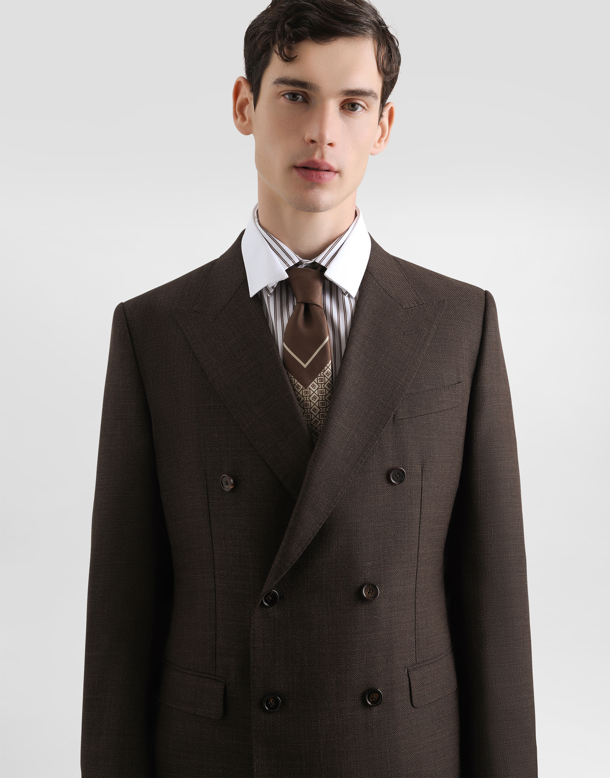 Double-breasted taormina wool jacket