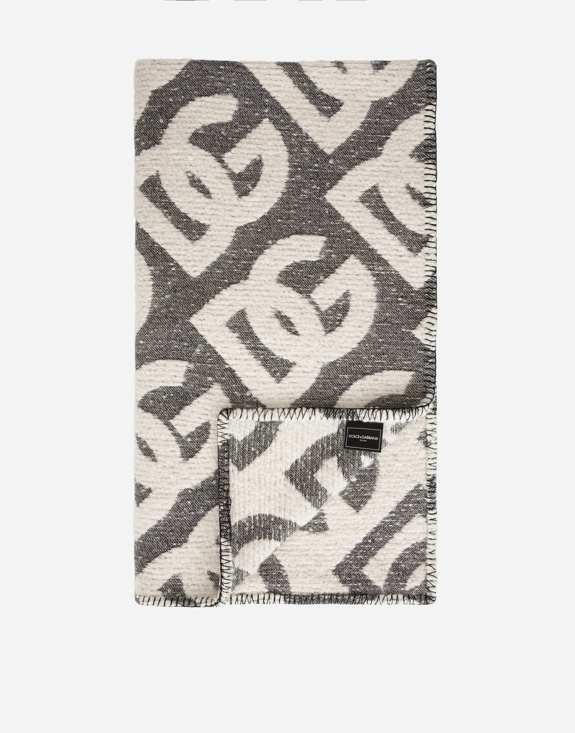 Dolce & Gabbana Wool, Silk, And Cashmere Blanket In Gray