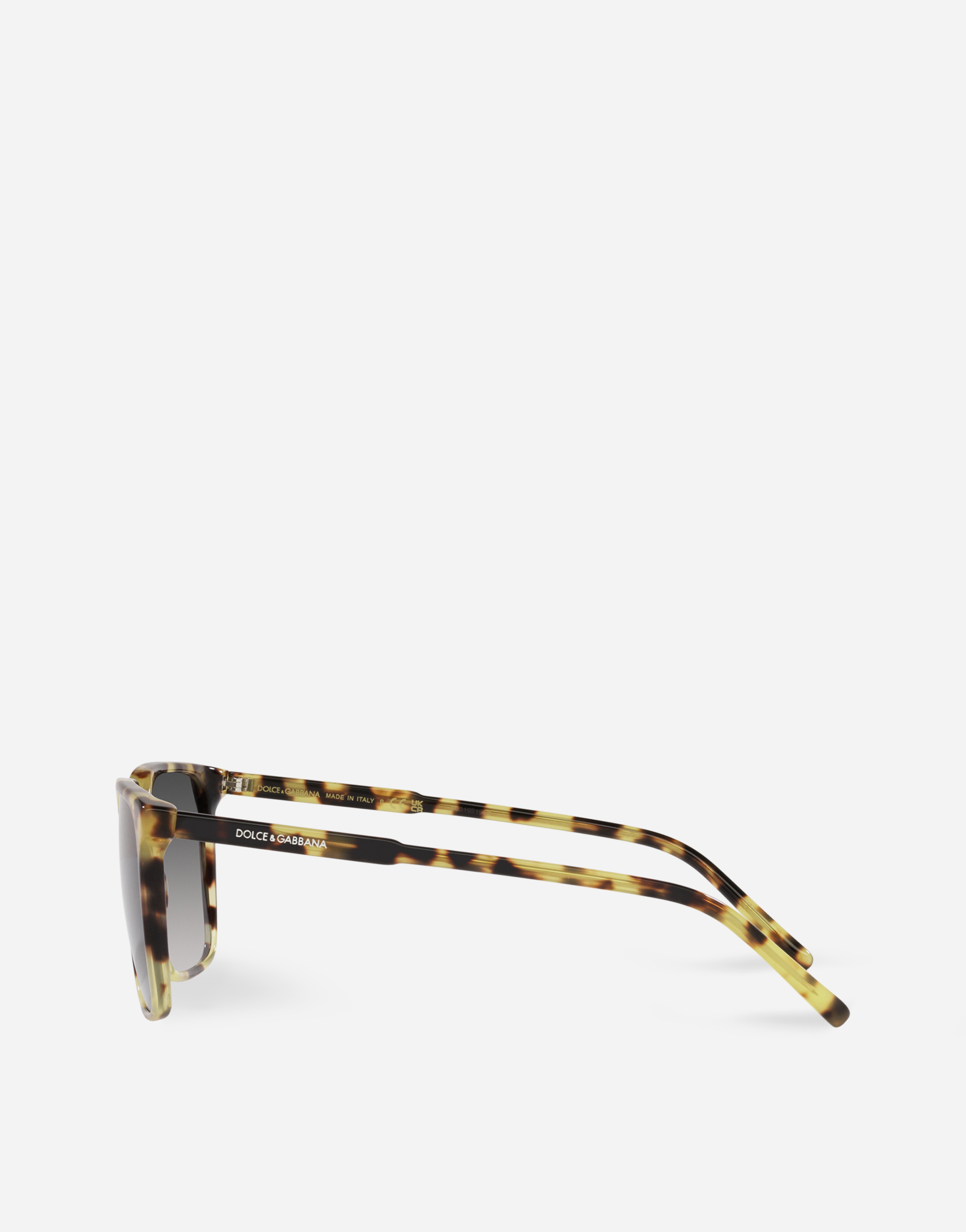 Shop Dolce & Gabbana Thin Profile Sunglasses In Yellow Havana