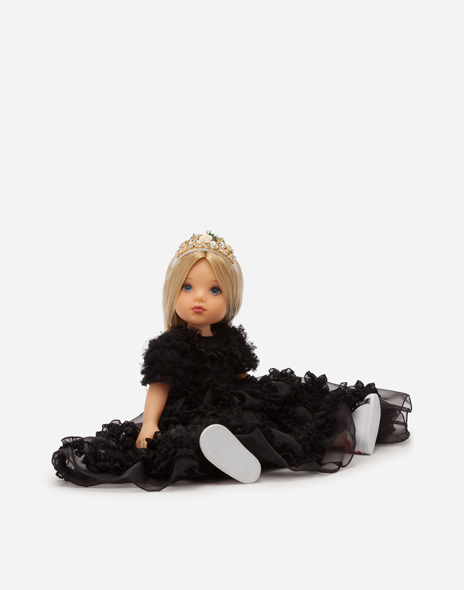 Shop Dolce & Gabbana Doll With Organza Dress In Multi-colored