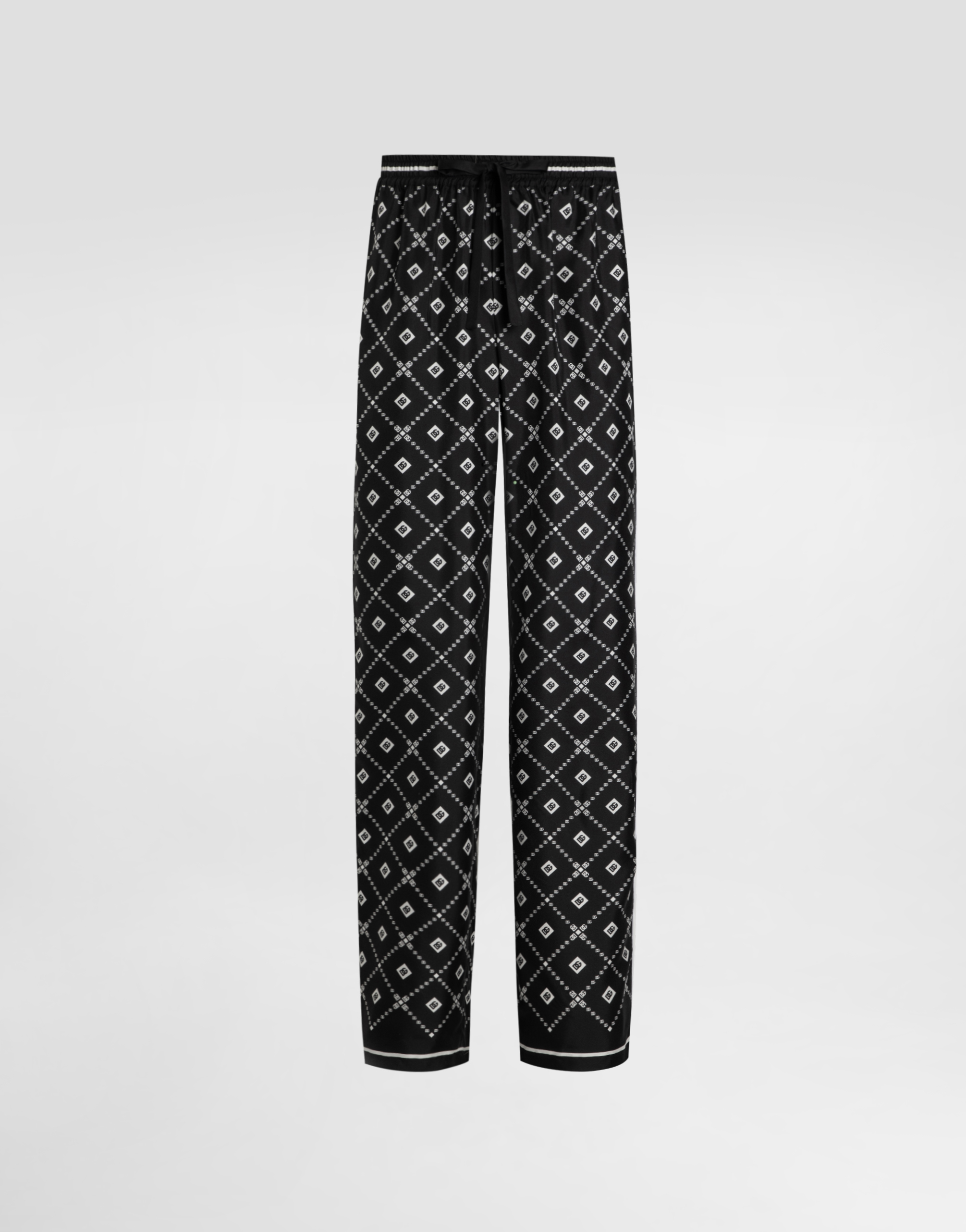 Dolce & Gabbana Printed Twill Trousers In Black