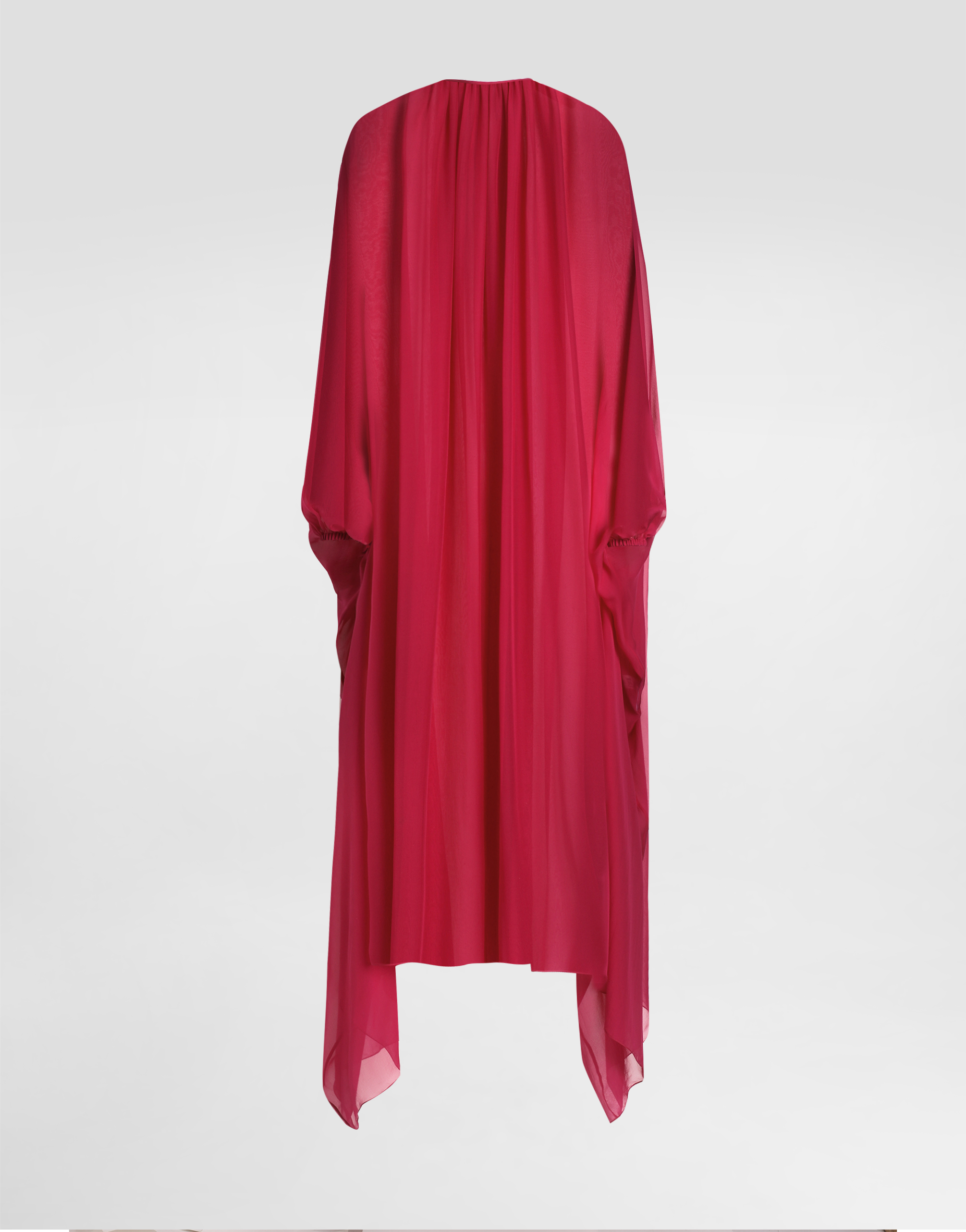 Dolce & Gabbana Long Silk Chiffon Caftan With Drawstring In Purple