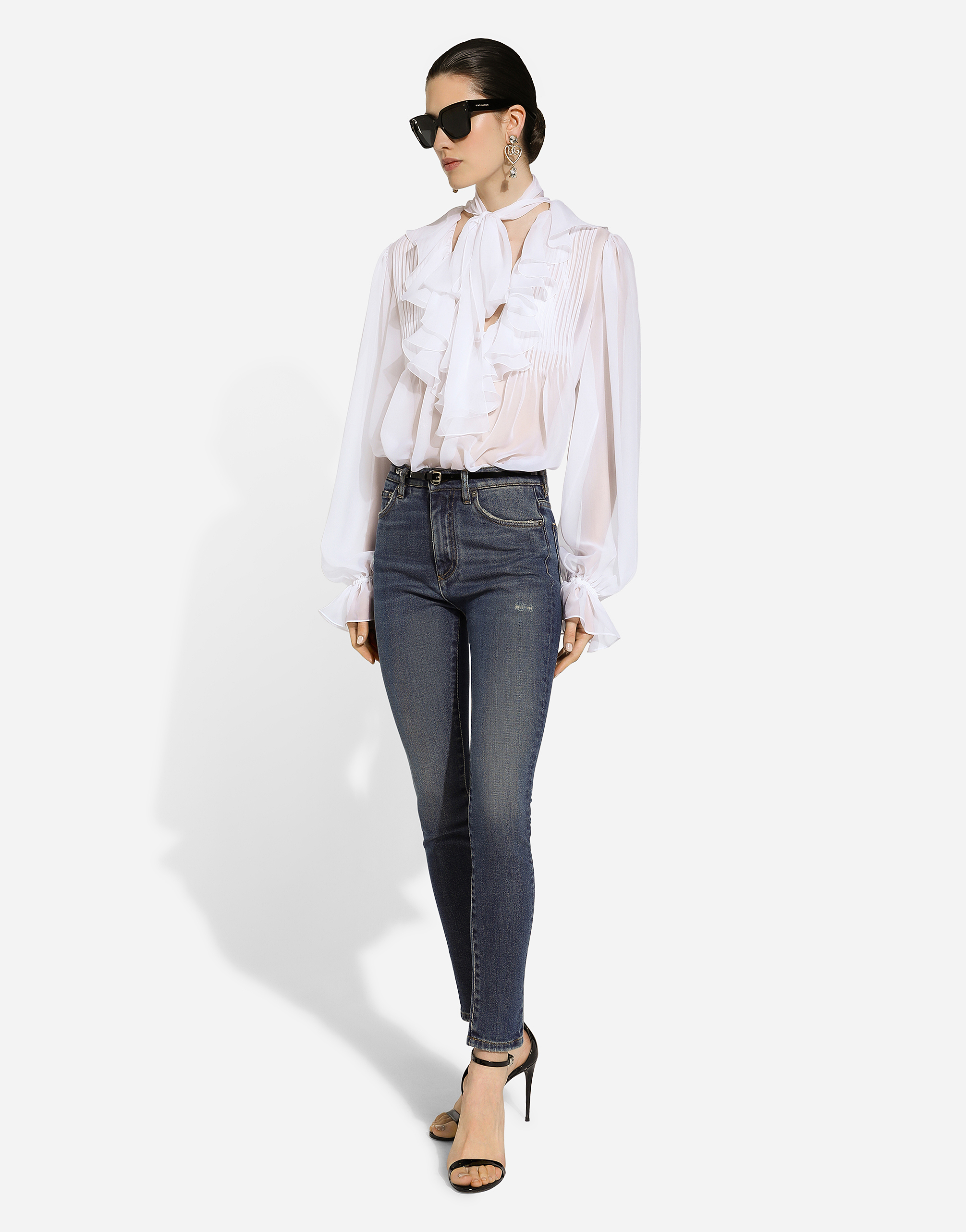 Dolce & Gabbana Skinny Cotton Denim Audrey Jeans In マルチカラー