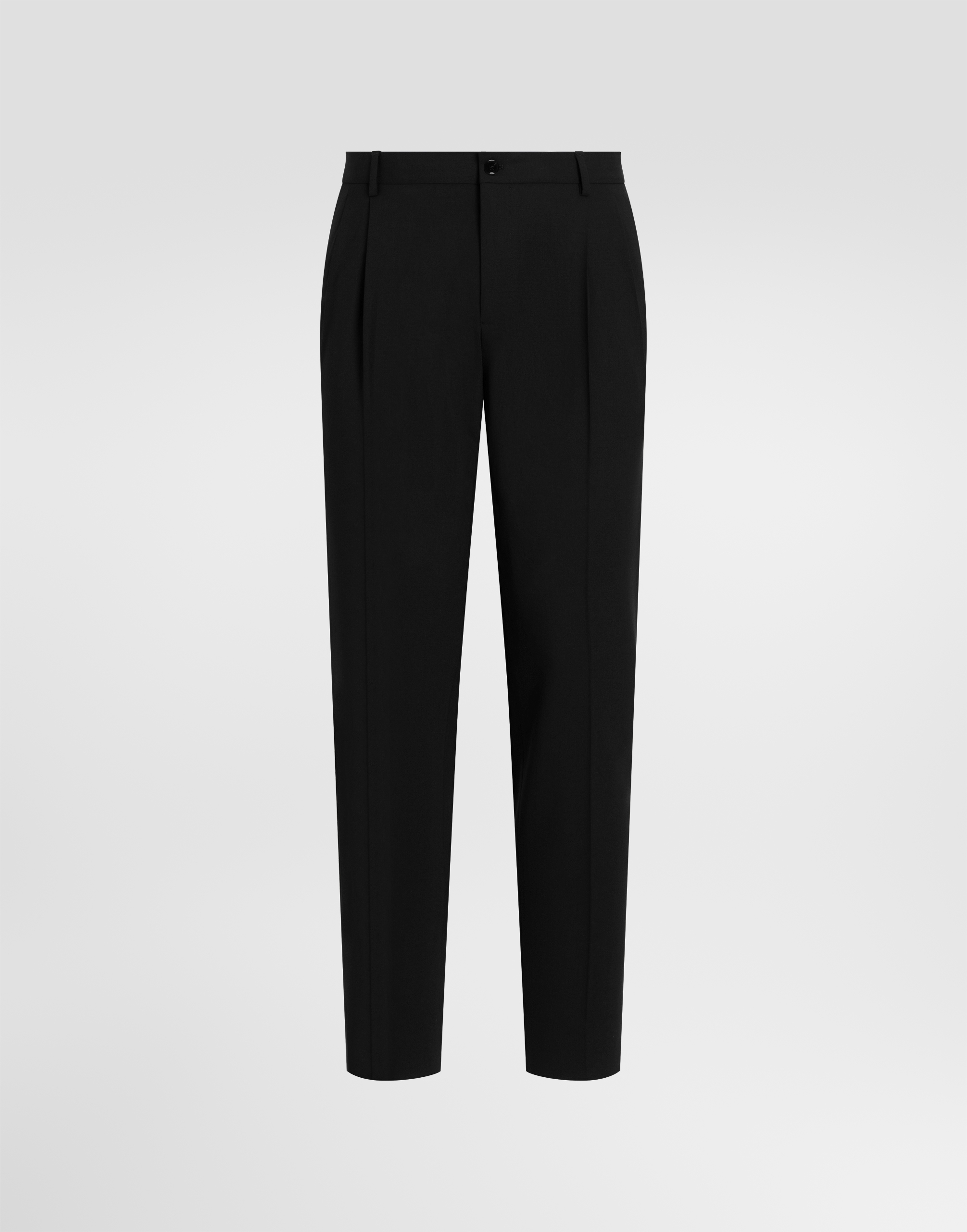 Virgin wool trousers in Black for Men | Dolce&Gabbana®