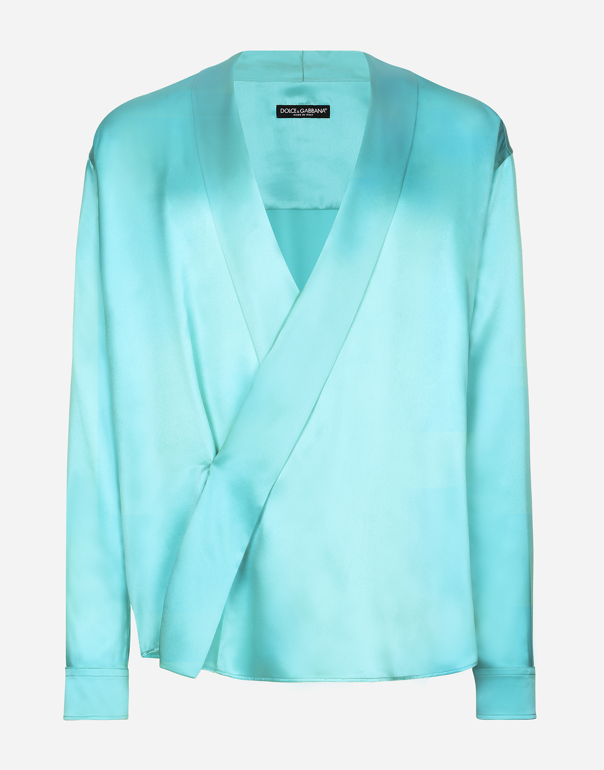 DOLCE & GABBANA OVERSIZE SILK SATIN SHIRT