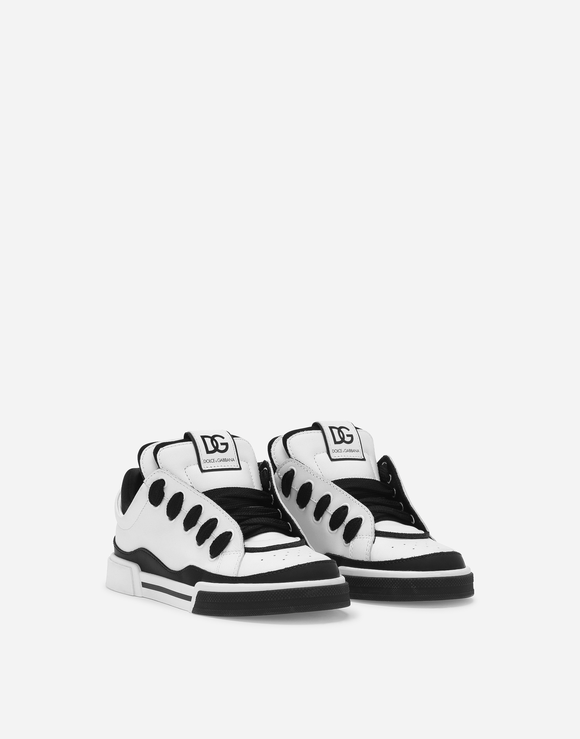 Shop Dolce & Gabbana Mixed-material Portofino Sneakers In White