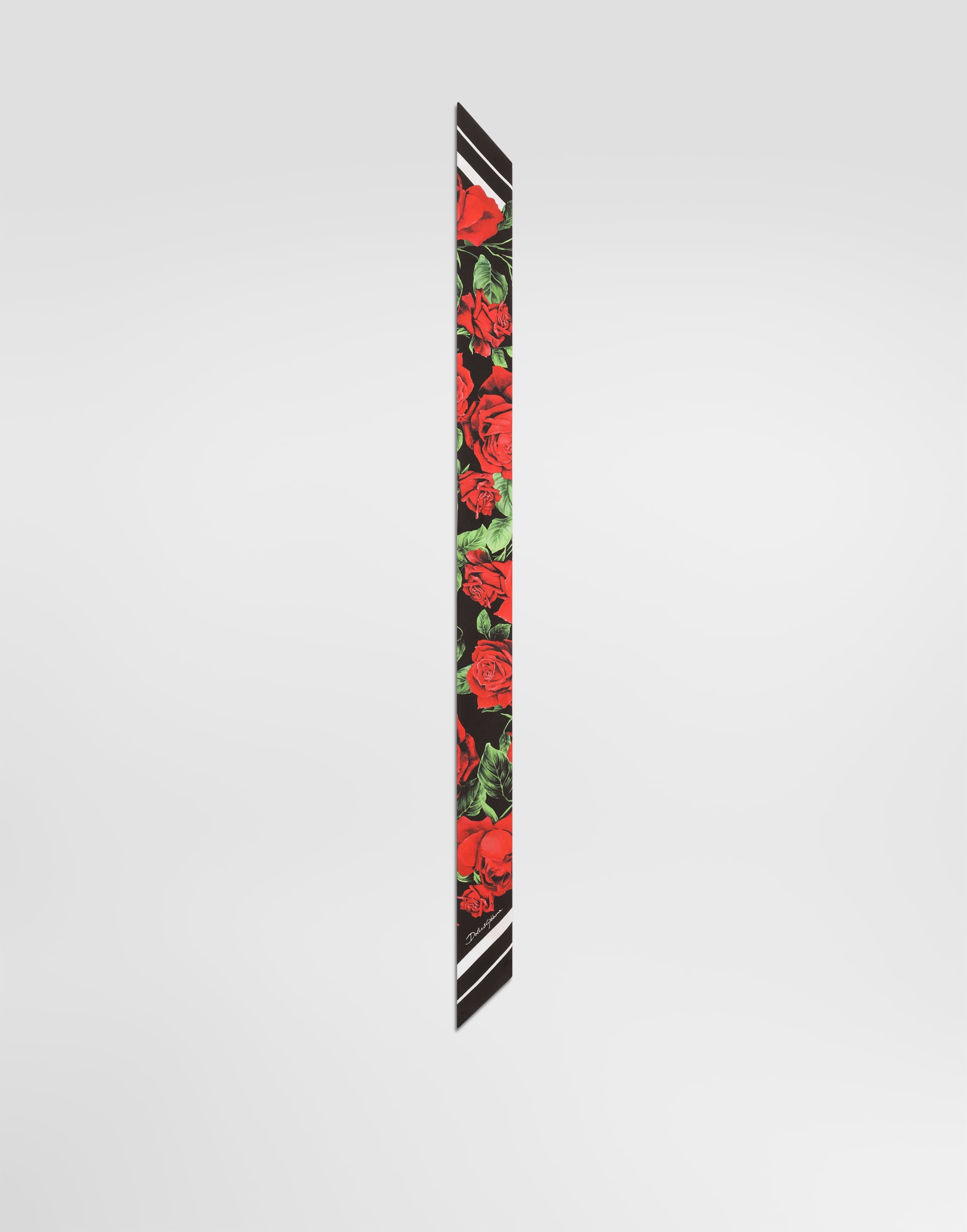 Rose-print silk twill bandeau in Print for Women | Dolce&Gabbana®