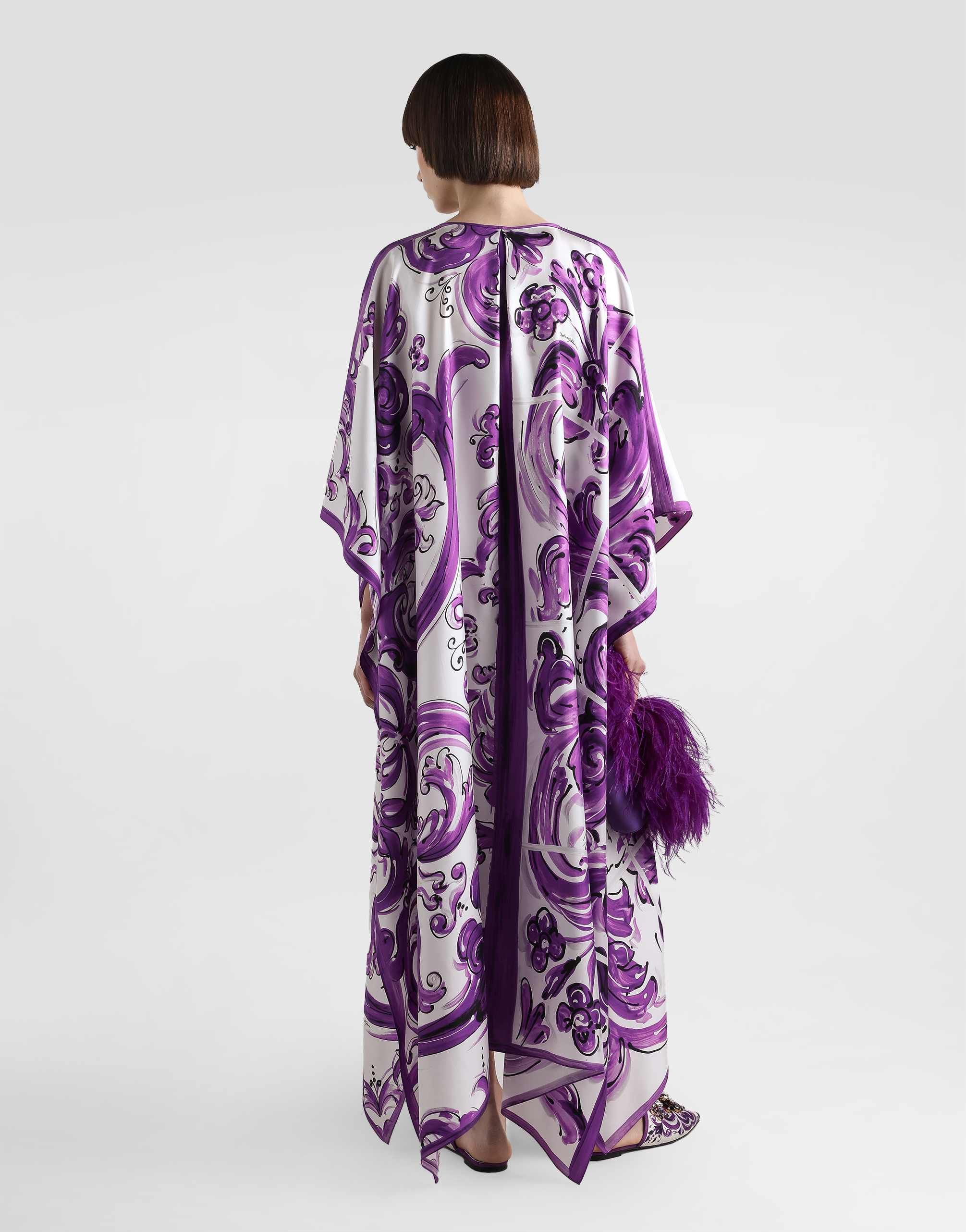 Dolce & Gabbana Majolica-print Dress In Purple