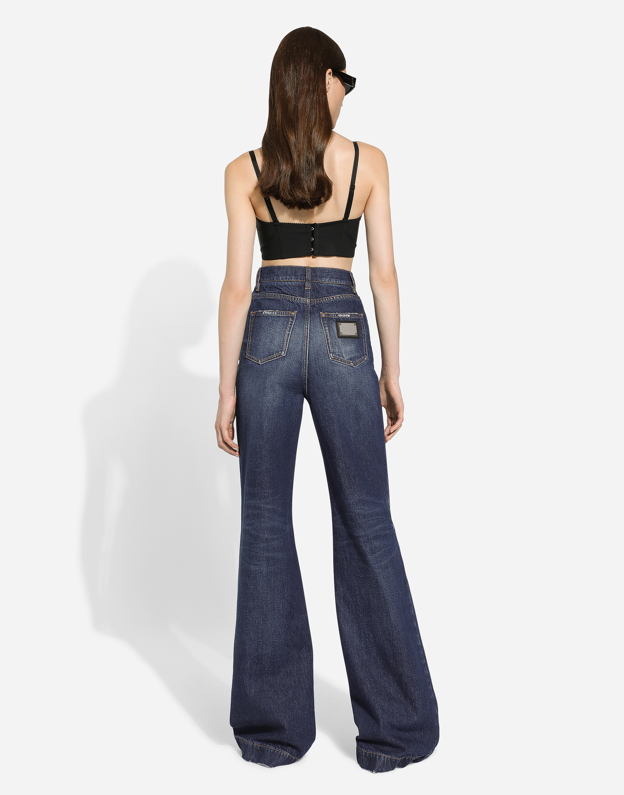 Flared denim jeans