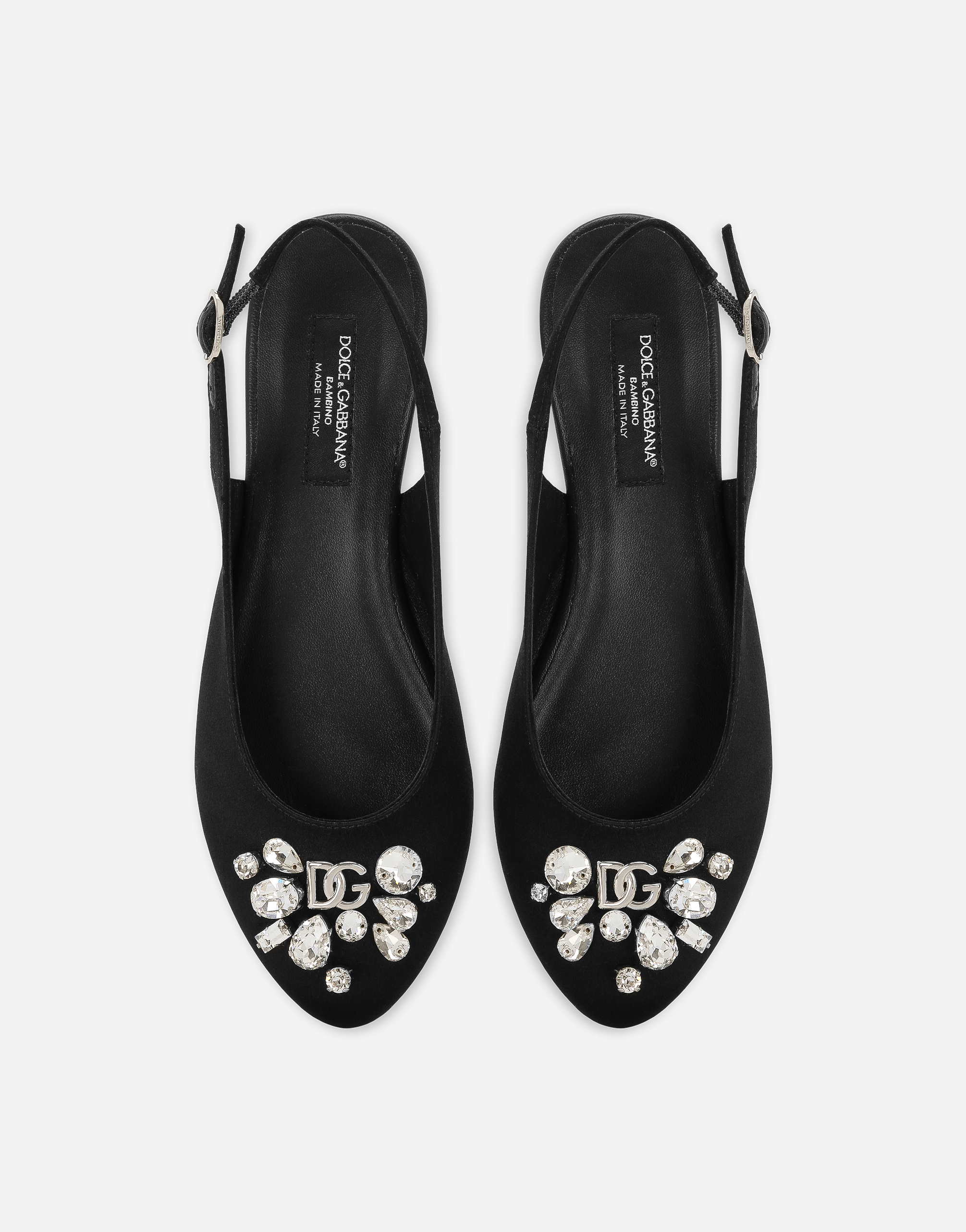 Dolce & Gabbana Satin Slingbacks In Black