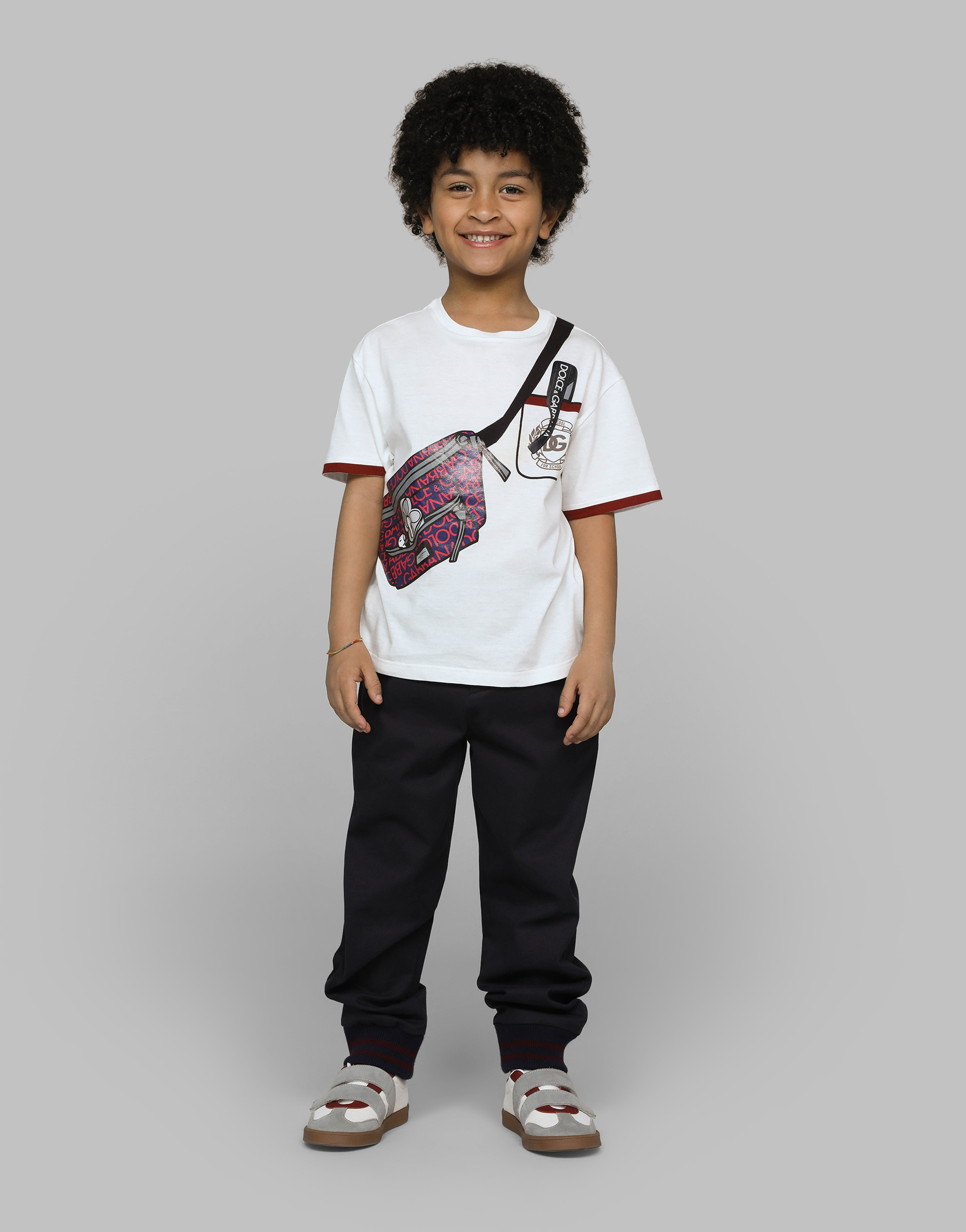 Dolce & Gabbana Printed Cotton Jersey T-shirt In White