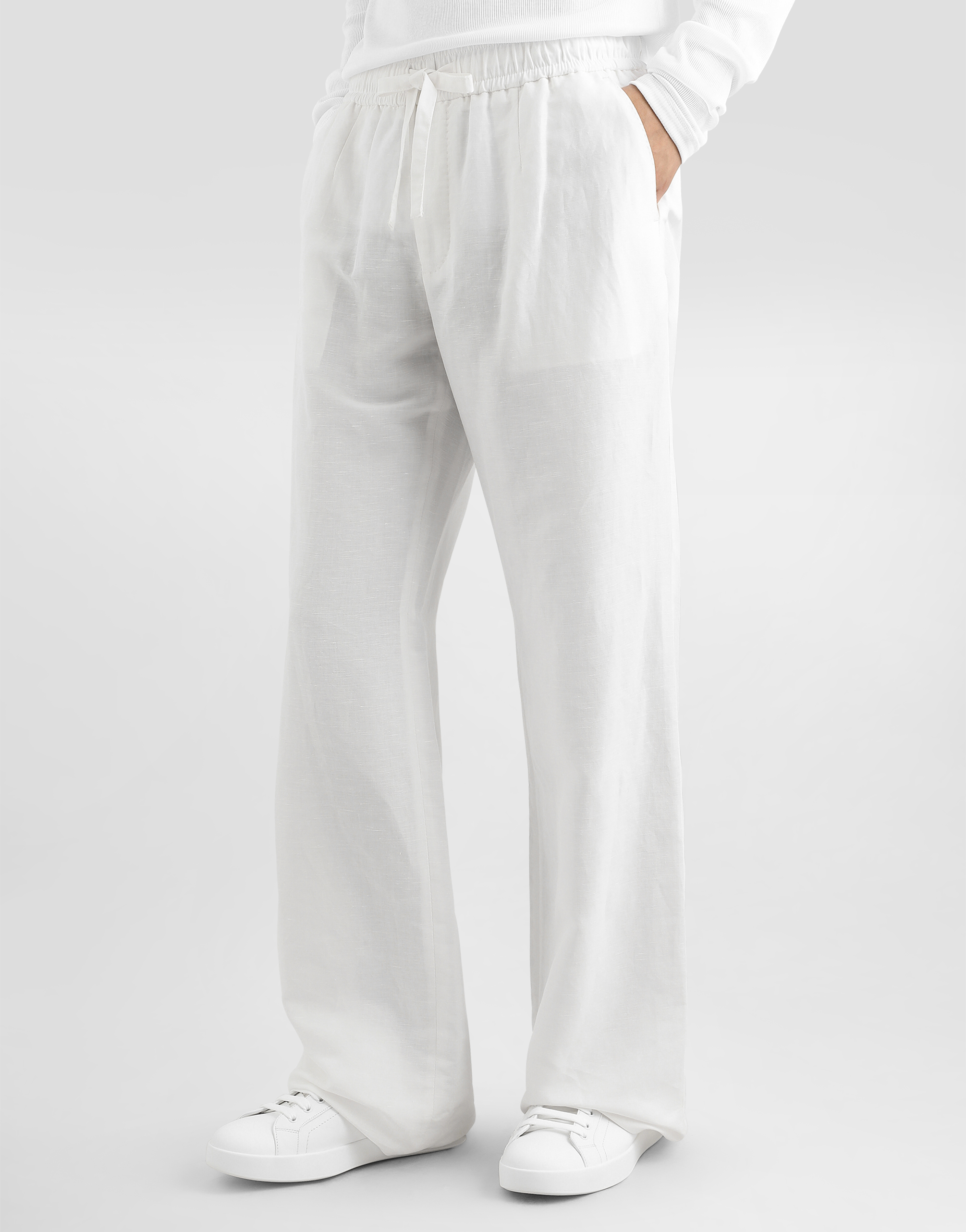 DOLCE & GABBANA LINEN-BLEND JOGGING PANTS