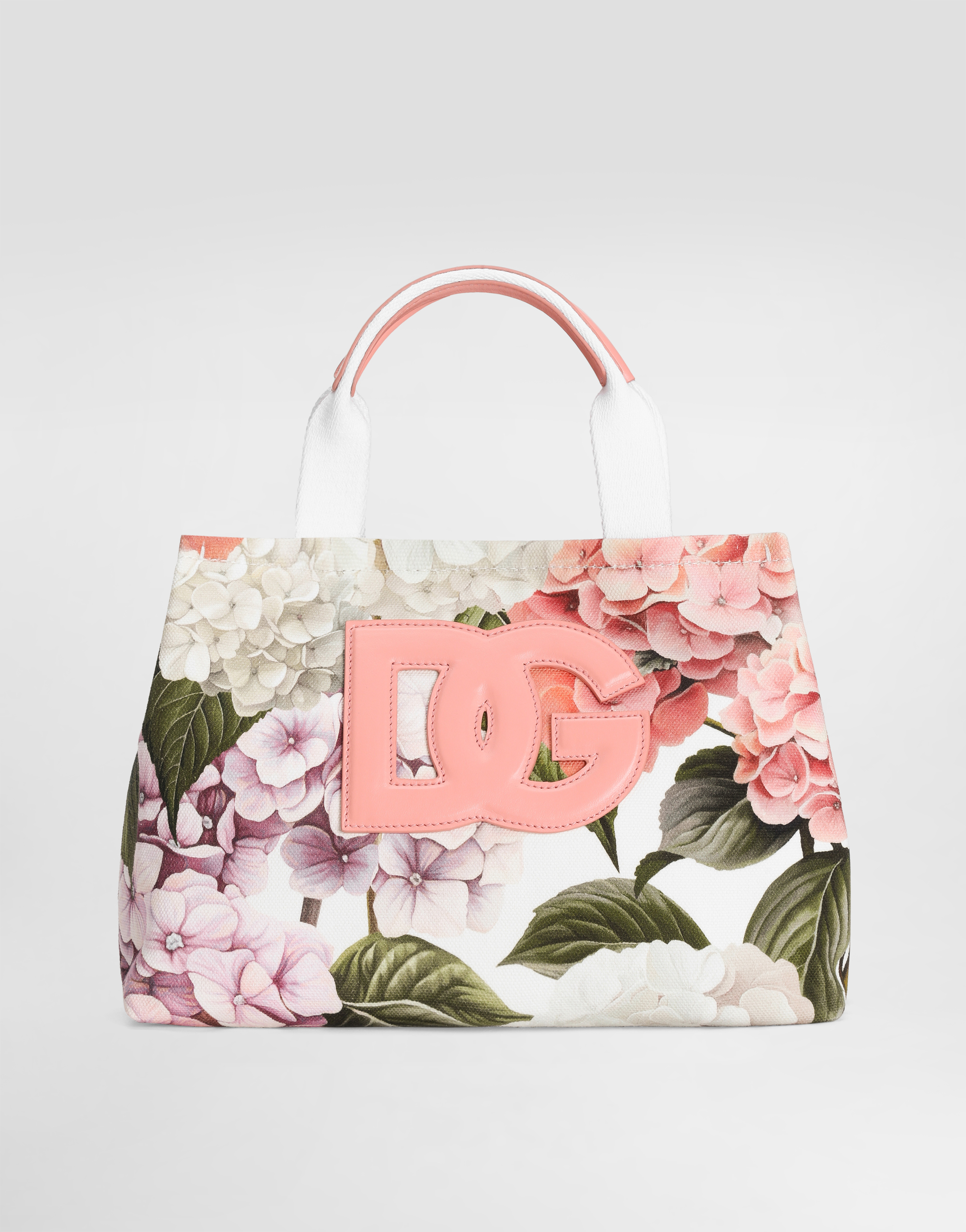 Hydrangeas-print canvas shopping bag in Multicolor for Girls