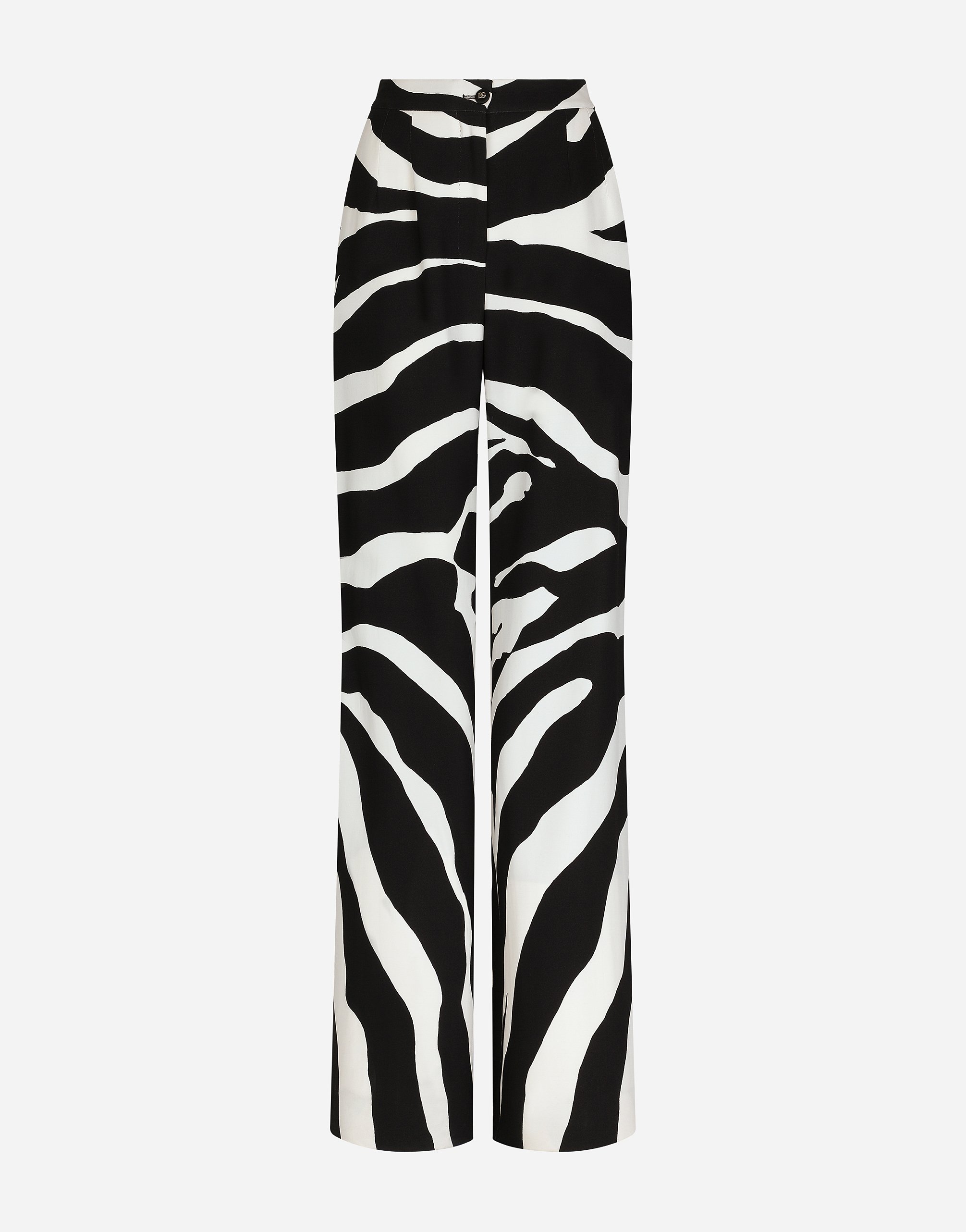Dolce & Gabbana Flared Zebra-print Cady Pants In Multicolor