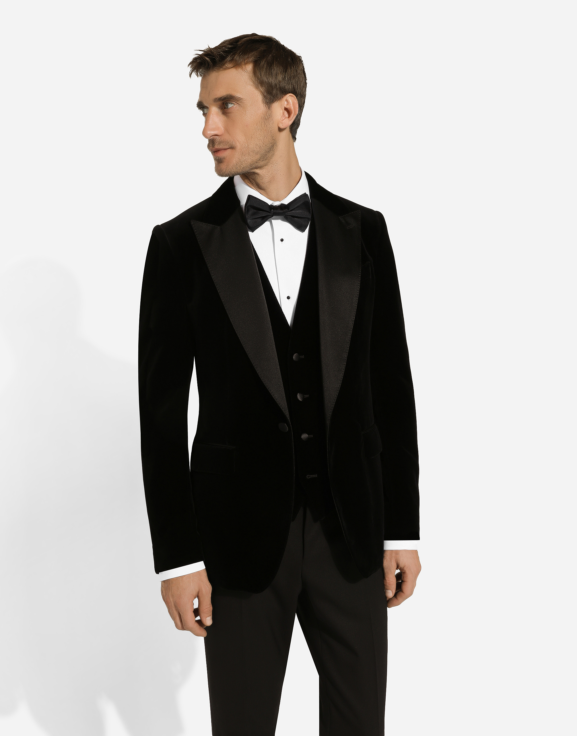 Dolce & Gabbana Black Velvet Single Breasted One Button Blazer