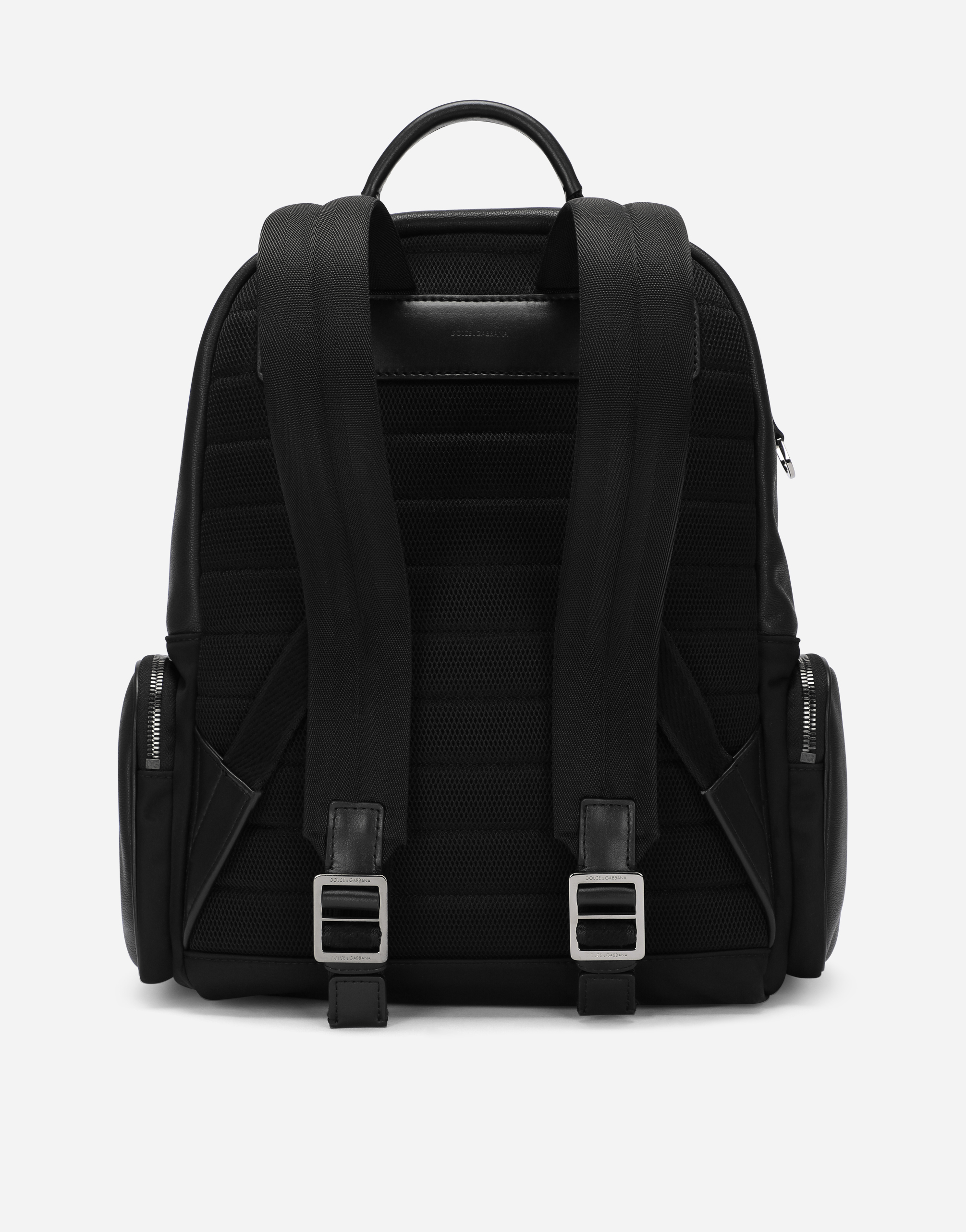 DOLCE & GABBANA GRAINY CALFSKIN AND NYLON BACKPACK