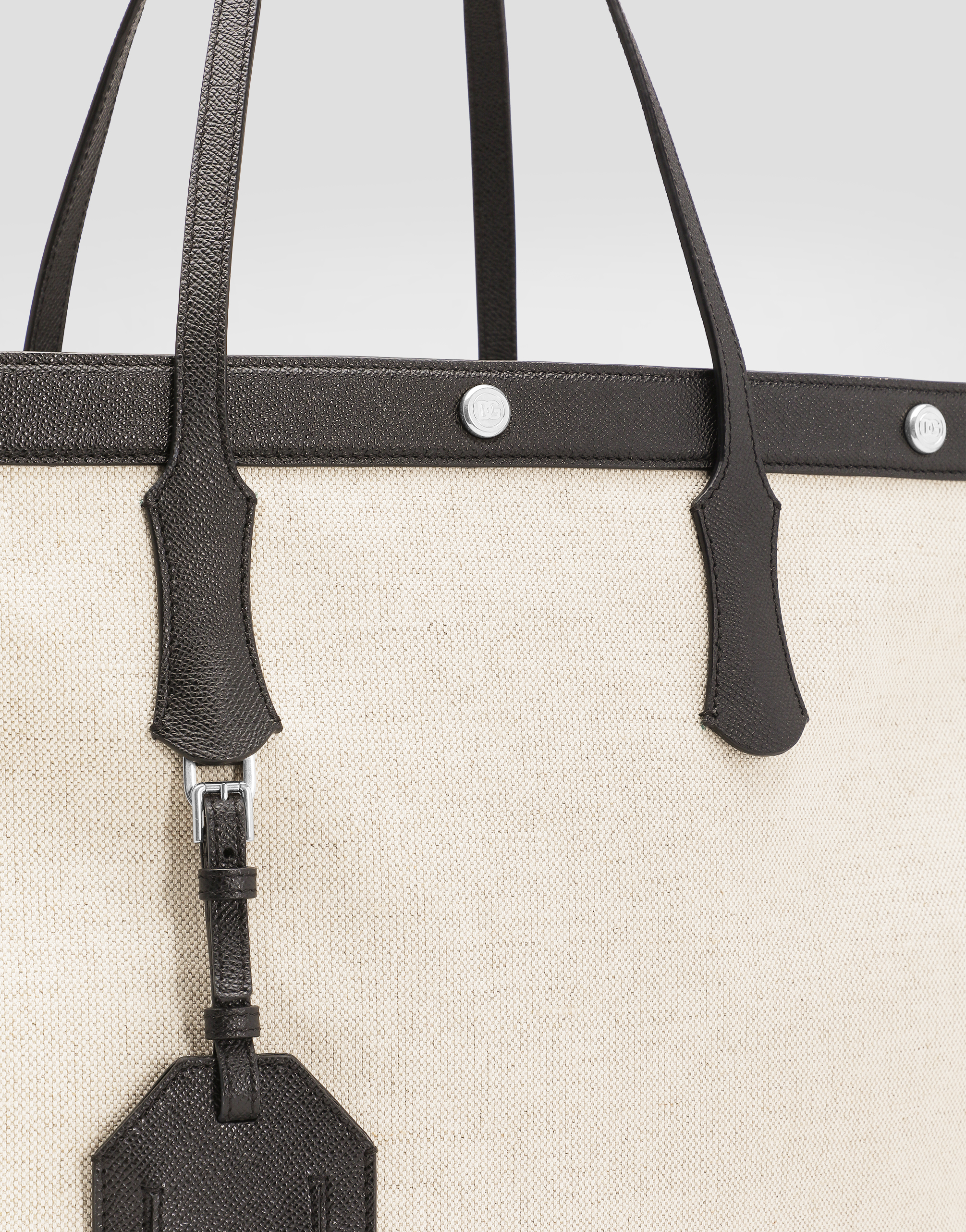 Atene shopping bag in sale&pepe fabric and alpine calfskin