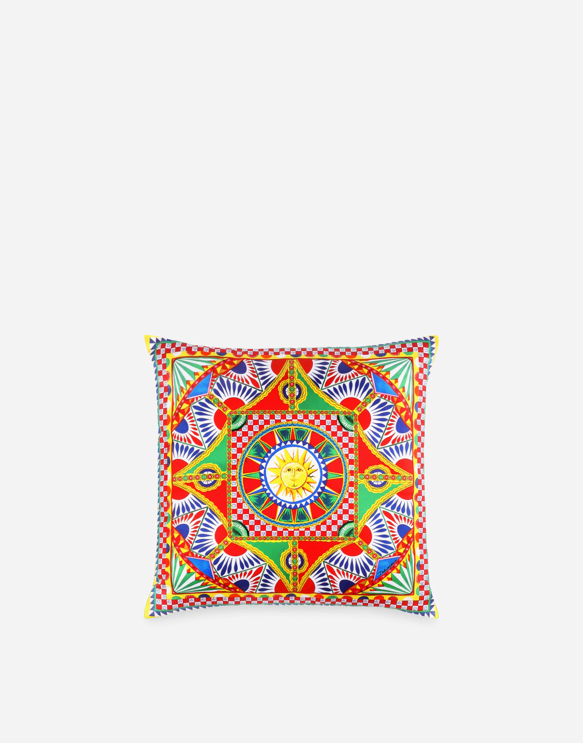 Dolce & Gabbana Duchess Cotton Cushion Small In Multi