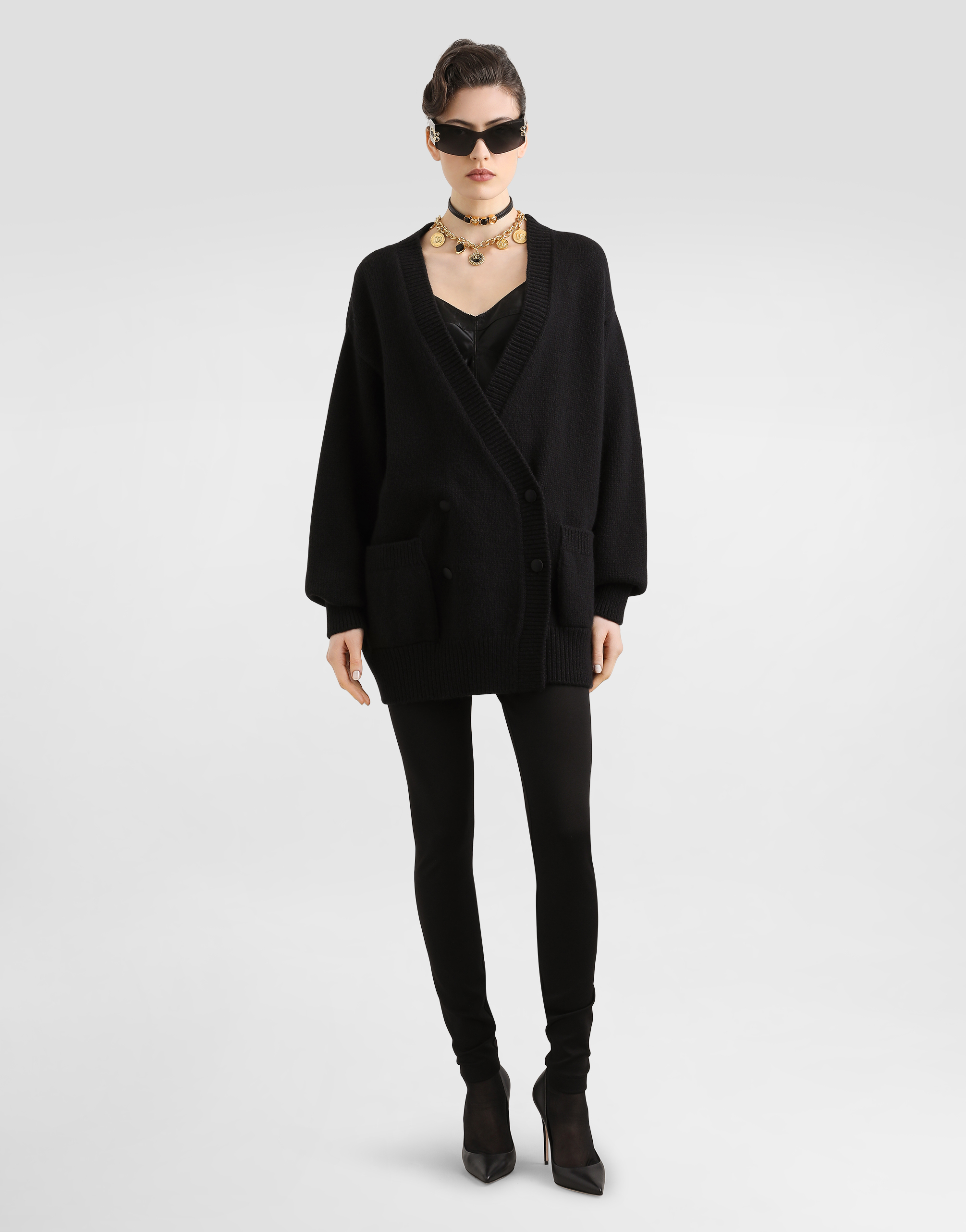 Dolce & Gabbana Top In Raso Elastico In Black